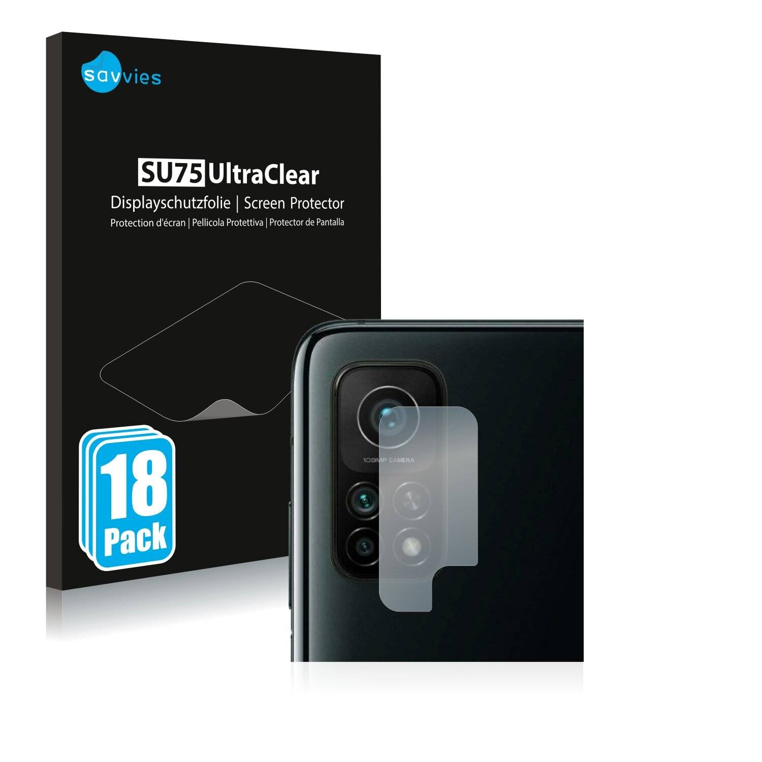 18x Savvies SU75 Displayschutzfolie für Xiaomi Mi 10T Pro 5G (NUR