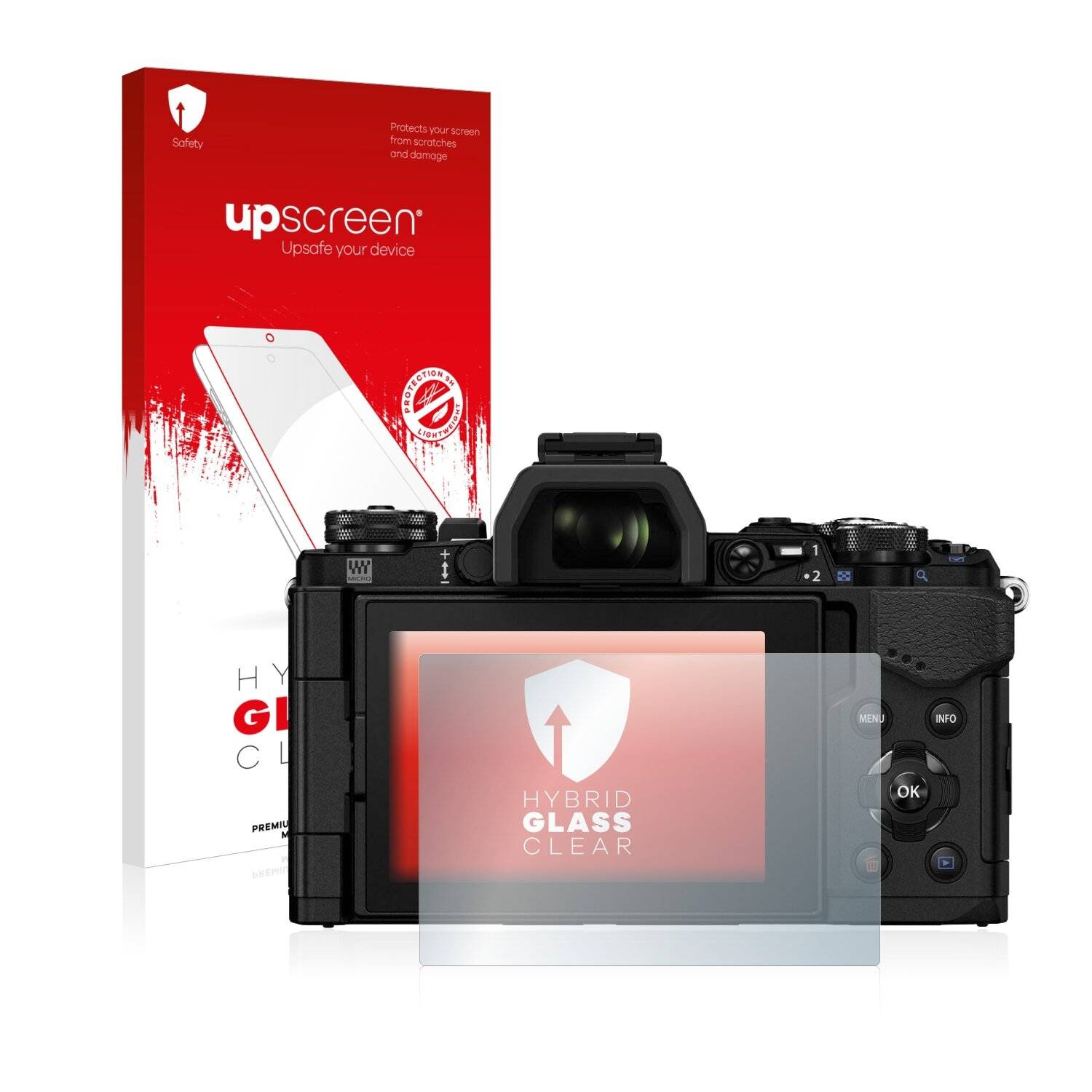 upscreen Hybrid Glass Clear Premium Schutzglas Folie für Olympus OM-D E-M5 Mark