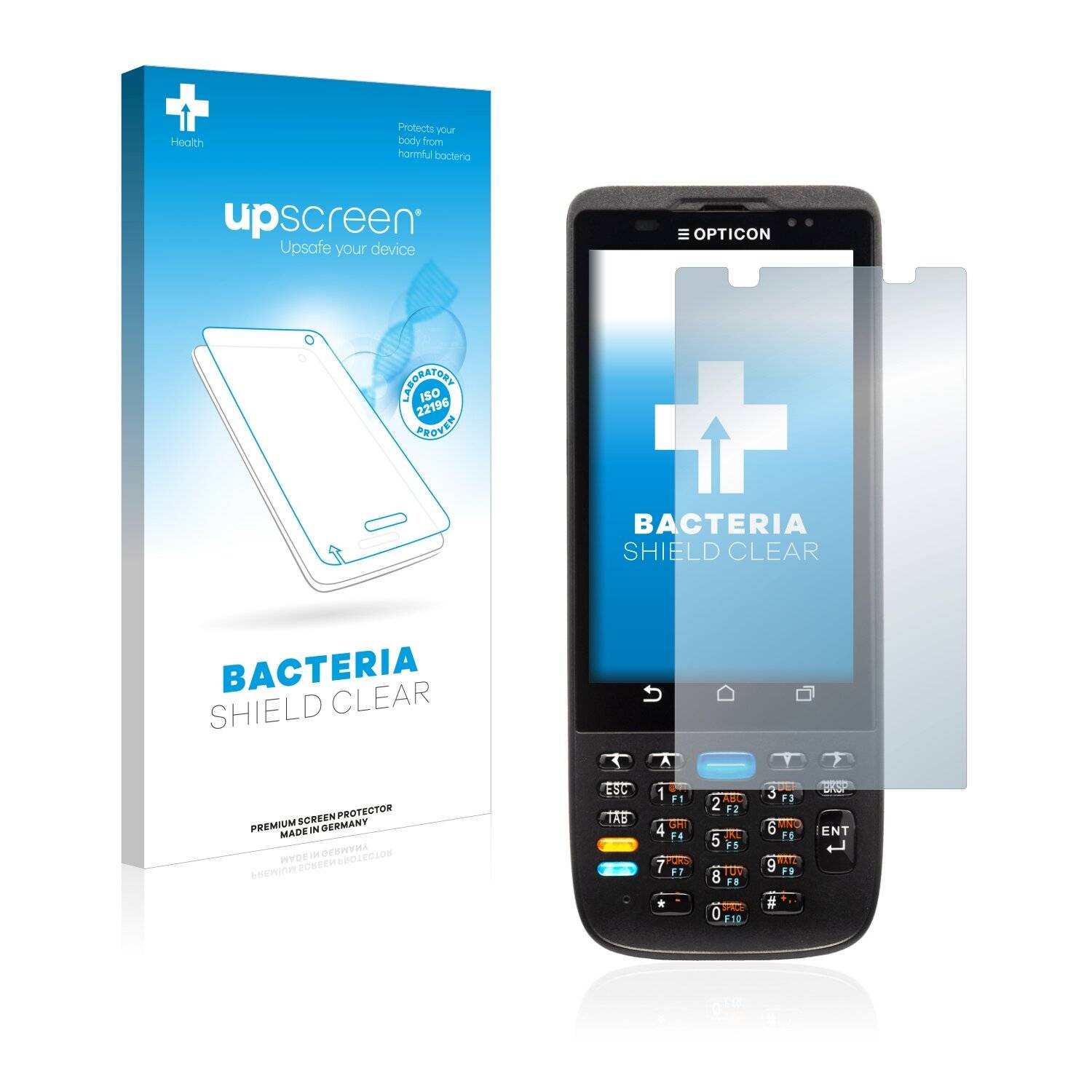 upscreen Bacteria Shield Clear Premium Antibakterielle Displayschutzfolie für Opticon