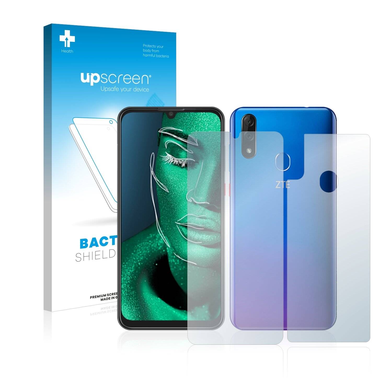 upscreen Bacteria Shield Clear Premium Antibakterielle Displayschutzfolie für ZTE Blade 10