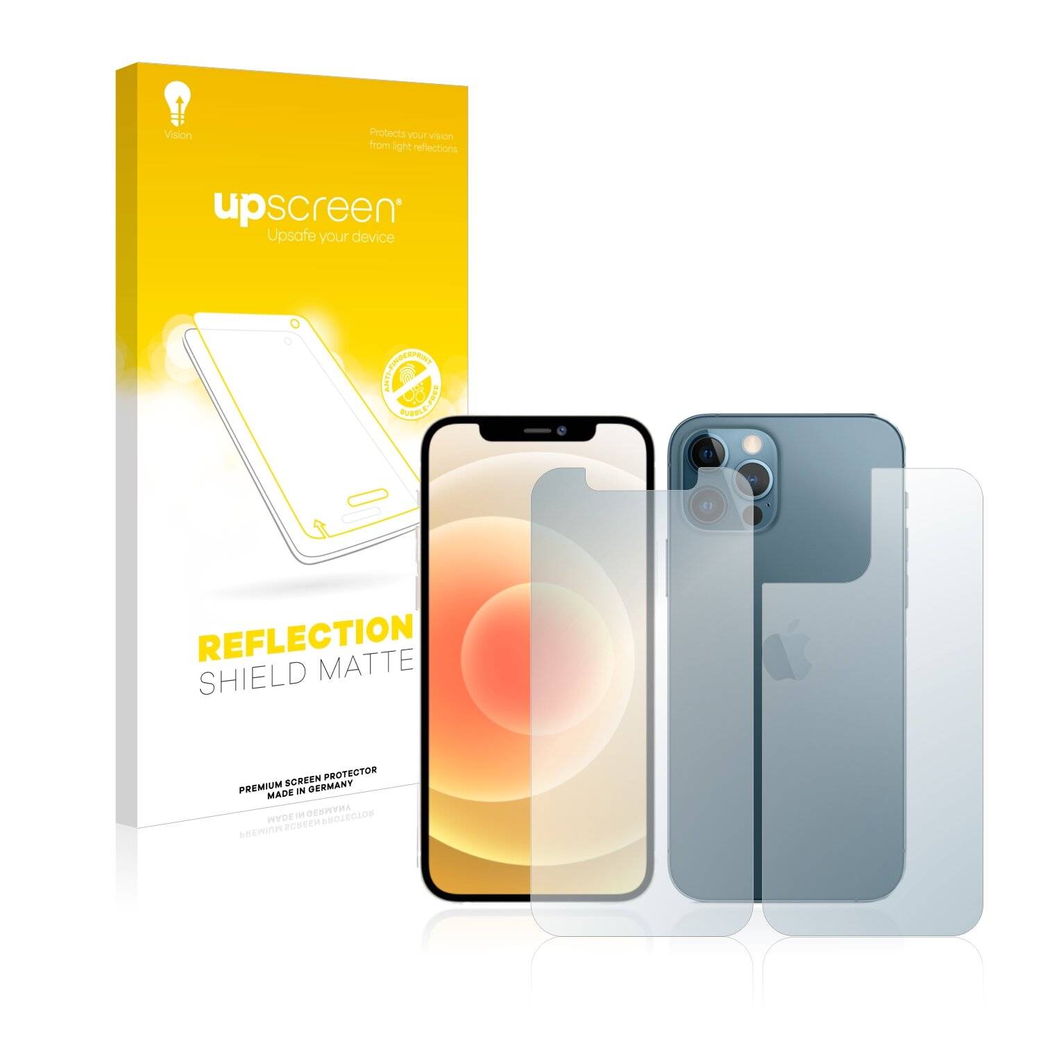 upscreen Reflection Shield Matte Premium Displayschutzfolie für Apple iPhone 12 Pro (Vorder