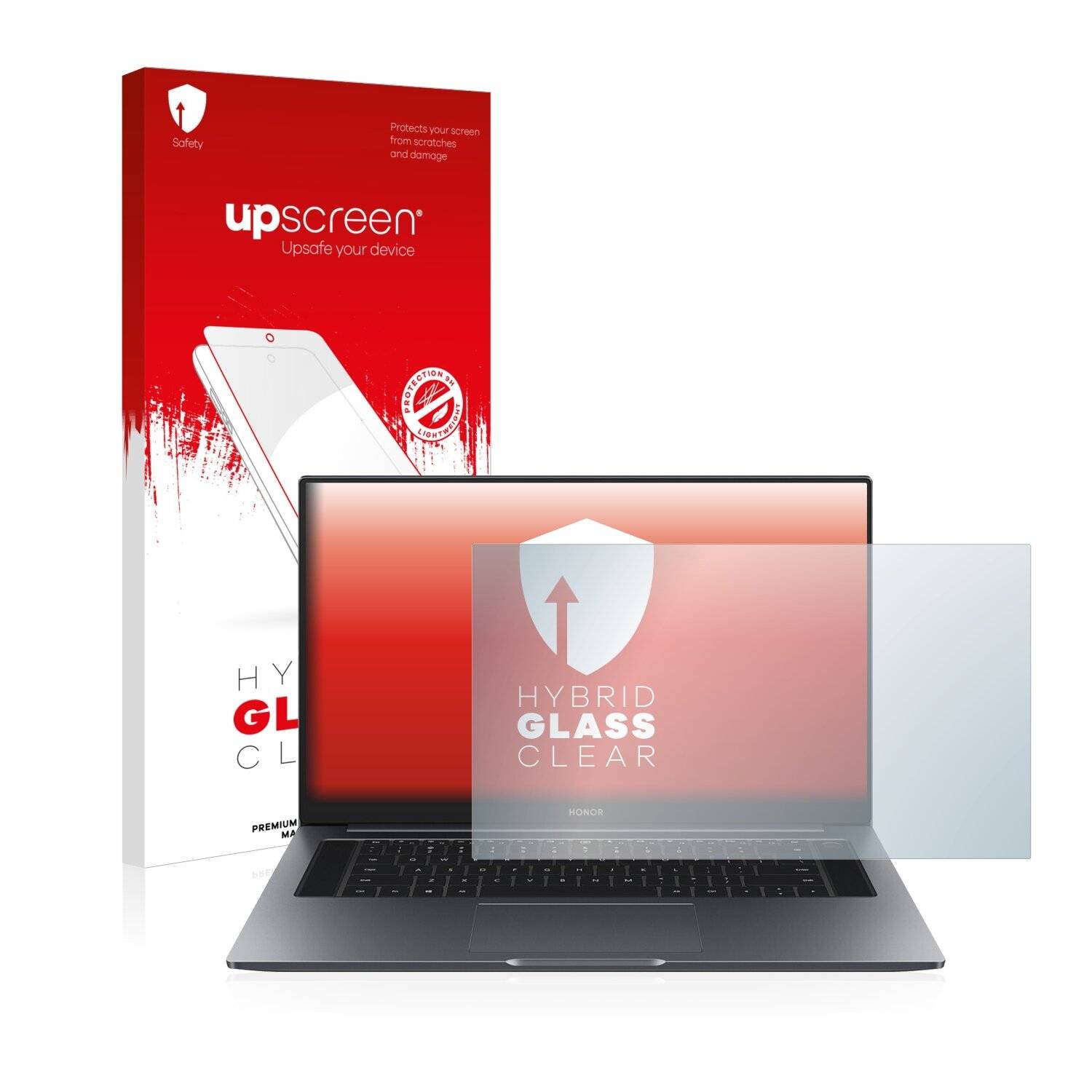 upscreen Hybrid Glass Clear Premium Schutzglas Folie für Honor MagicBook