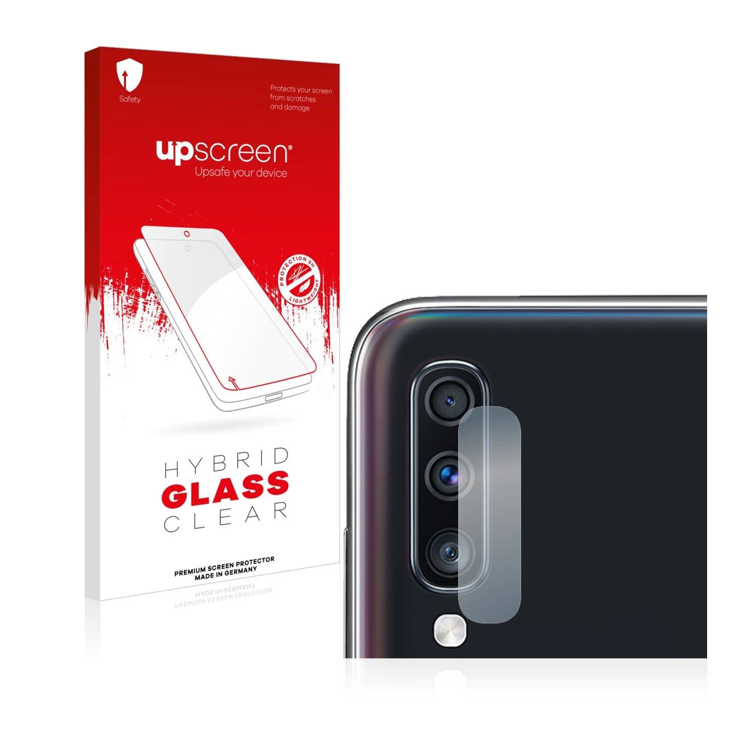 upscreen Hybrid Glass Clear Premium Schutzglas Folie für Samsung Galaxy A70 (NUR
