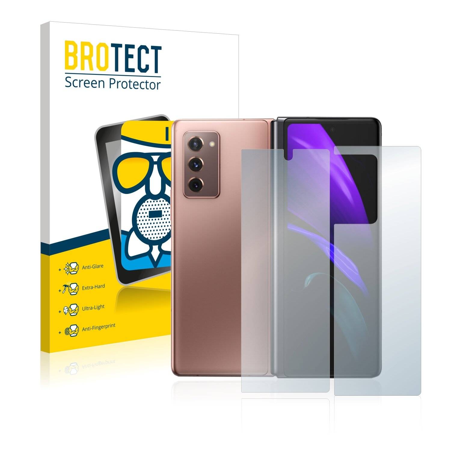 BROTECT AirGlass Matte Schutzglas Folie für Samsung Galaxy Z Fold 2 5G (Vorder +