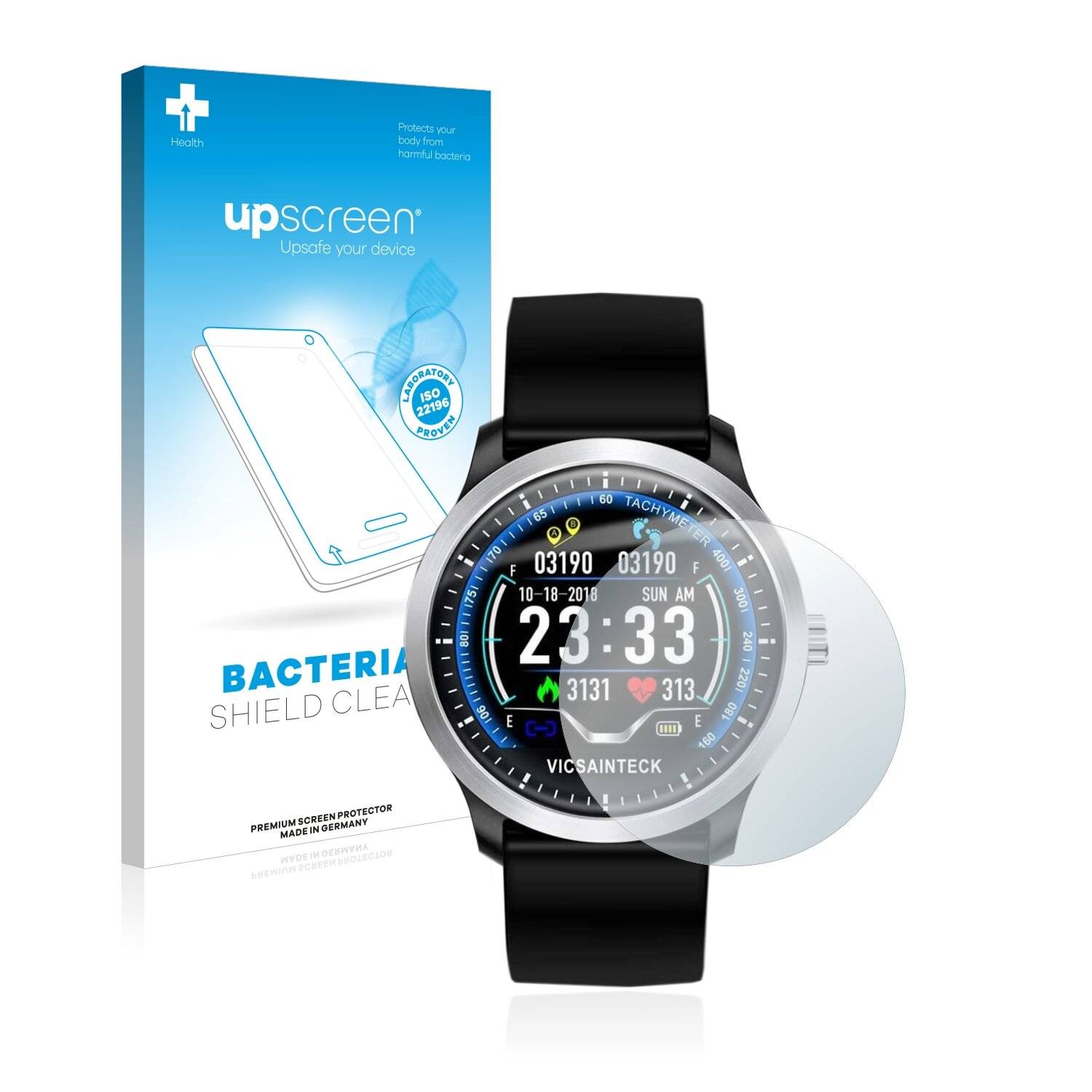 upscreen Bacteria Shield Clear Premium Antibakterielle Displayschutzfolie für Vicsainteck