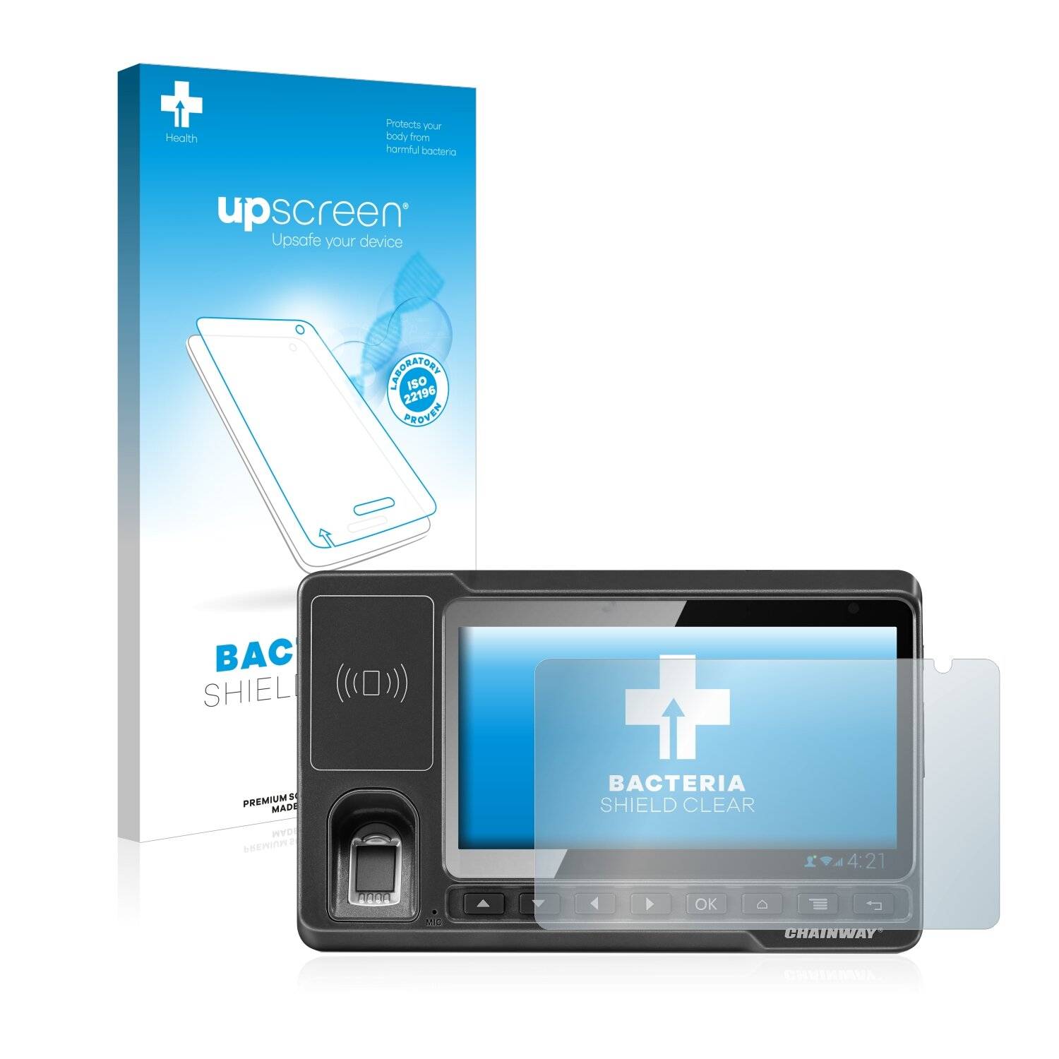 upscreen Bacteria Shield Clear Premium Antibakterielle Displayschutzfolie für Chainway
