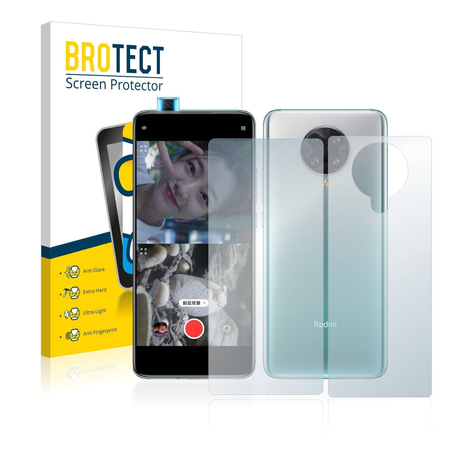 BROTECT AirGlass Matte Schutzglas Folie für Xiaomi Redmi K30 Ultra (Vorder +