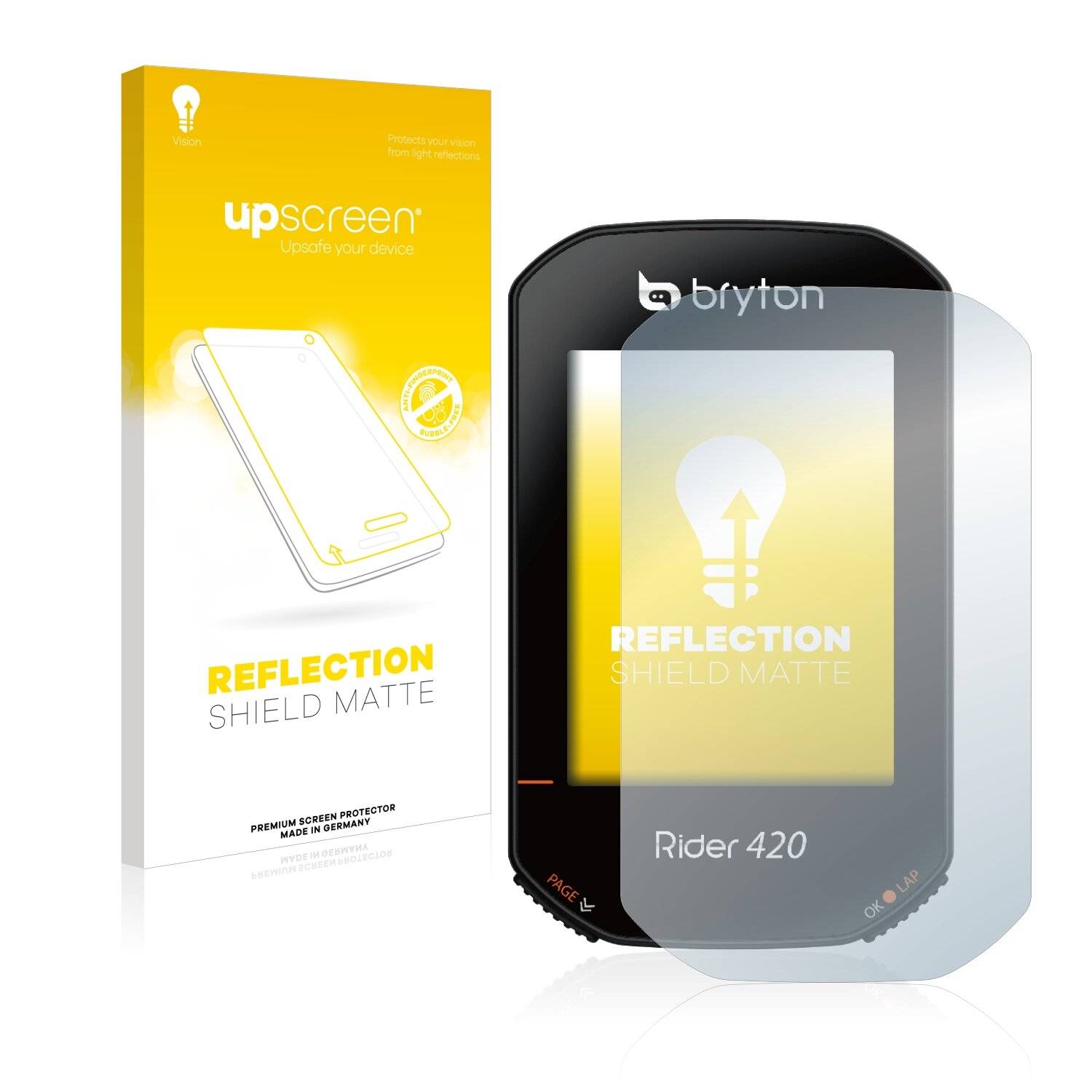 upscreen Reflection Shield Matte Premium Displayschutzfolie für Bryton Rider