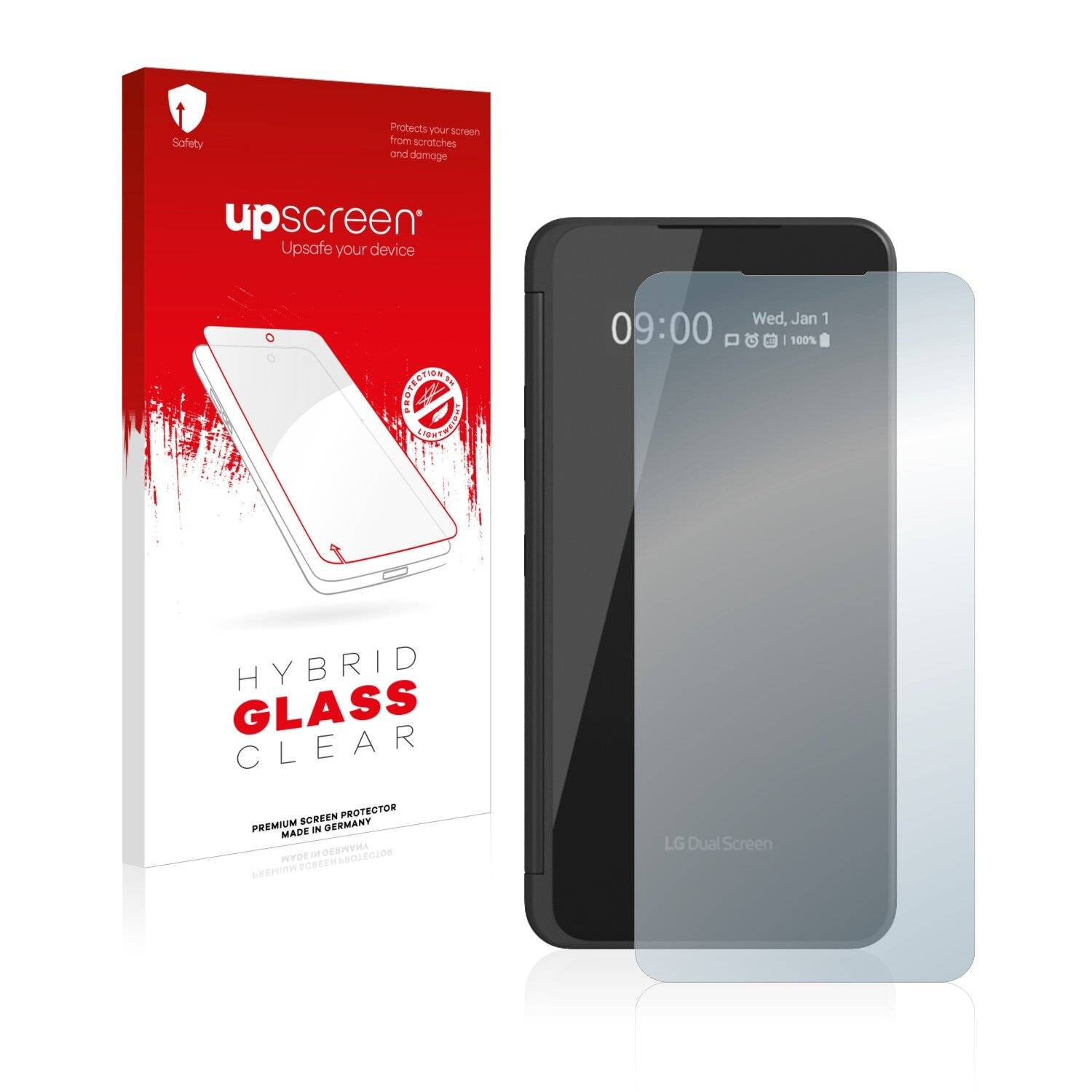 upscreen Hybrid Glass Clear Premium Schutzglas Folie für LG G8X ThinQ (Äußeres