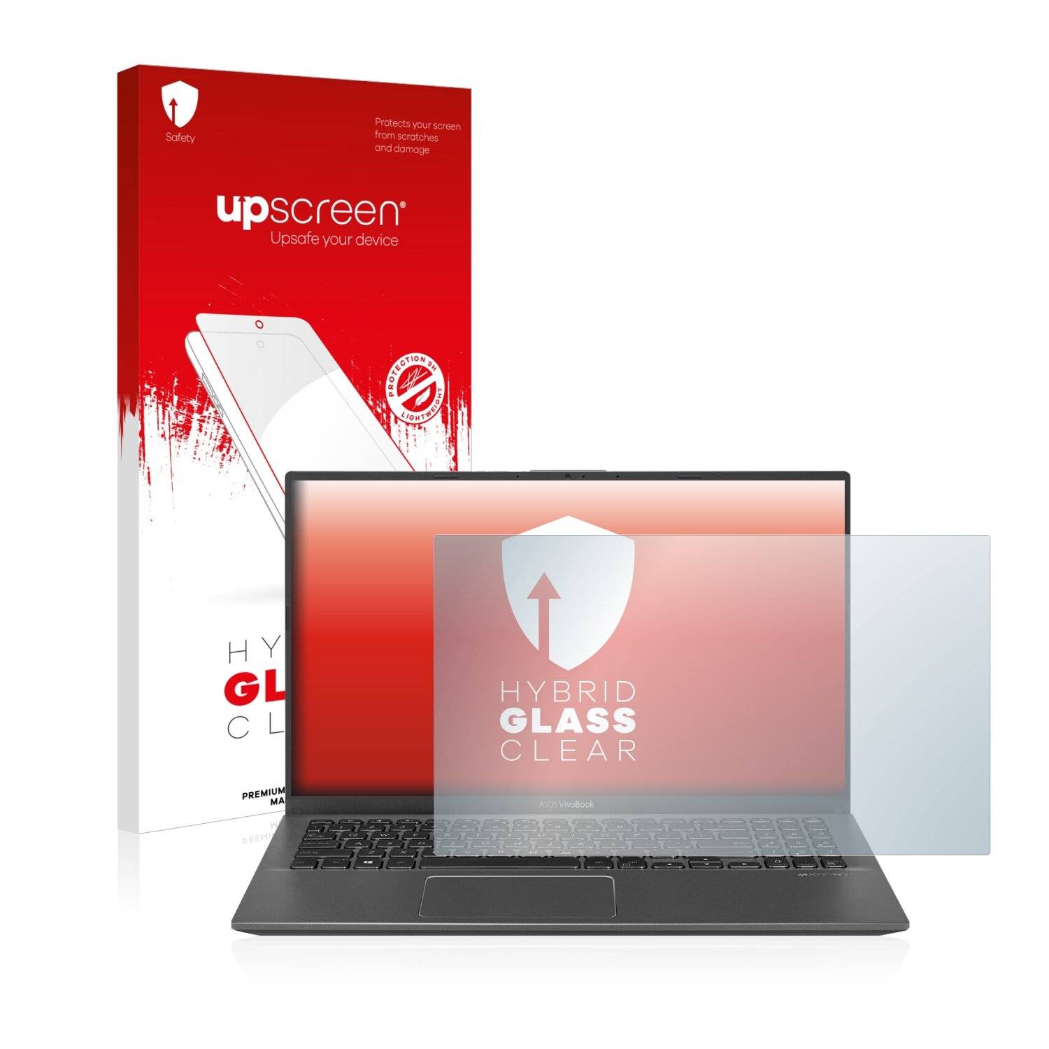 upscreen Hybrid Glass Clear Premium Schutzglas Folie für Asus VivoBook