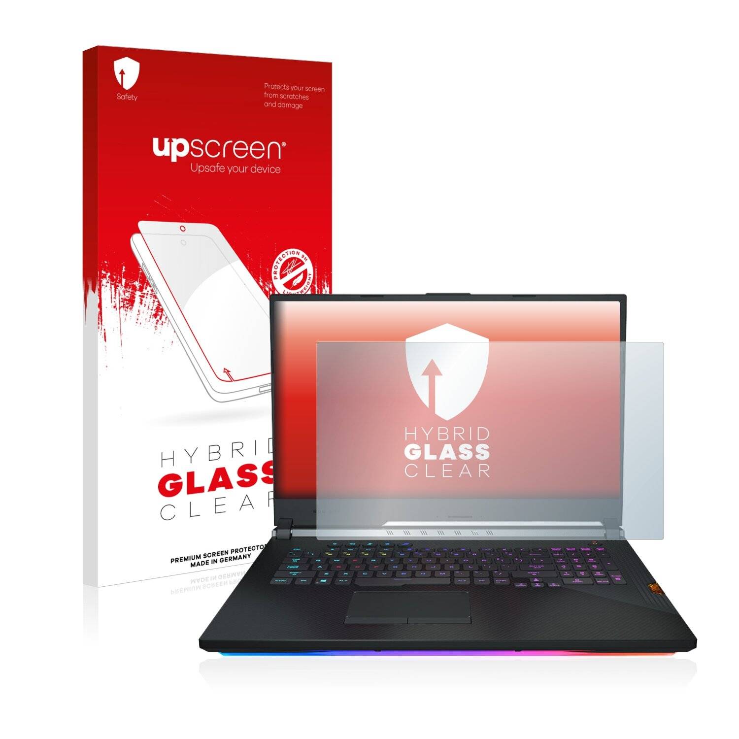 upscreen Hybrid Glass Clear Premium Schutzglas Folie für Asus ROG Strix Scar