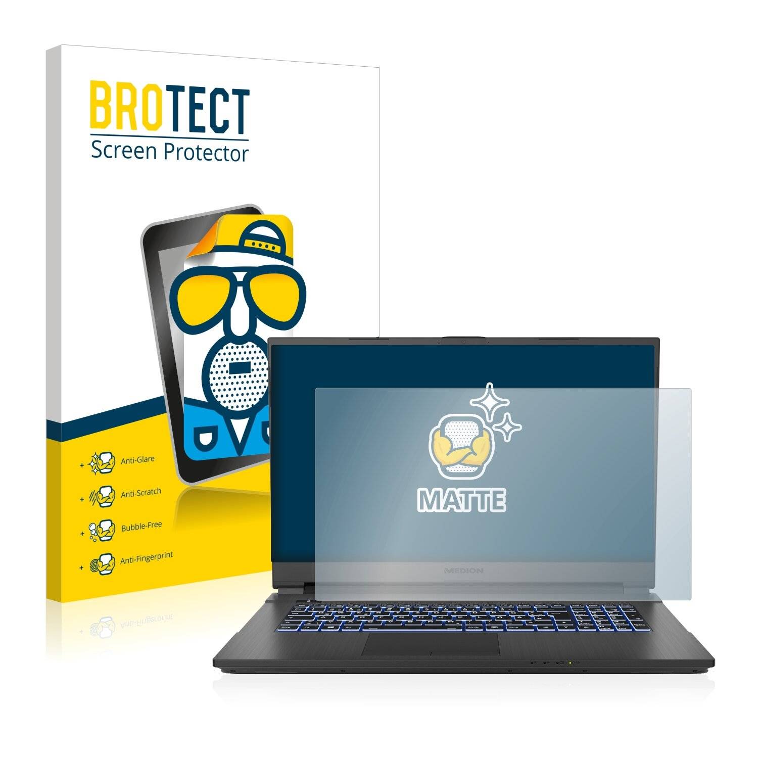BROTECT Matte Displayschutzfolie für Medion Erazer Defender P10 - Entspiegelt,