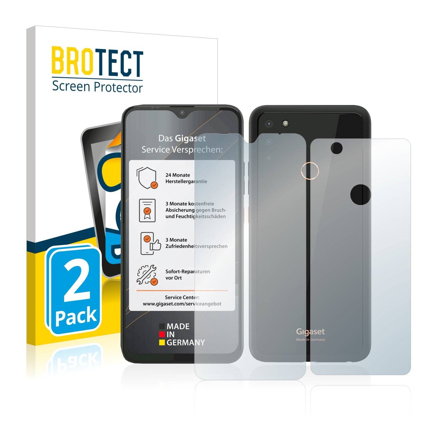 2x BROTECT Matte Displayschutzfolie für Gigaset GS4 (Vorder + Rückseite) - Entspiegelt,