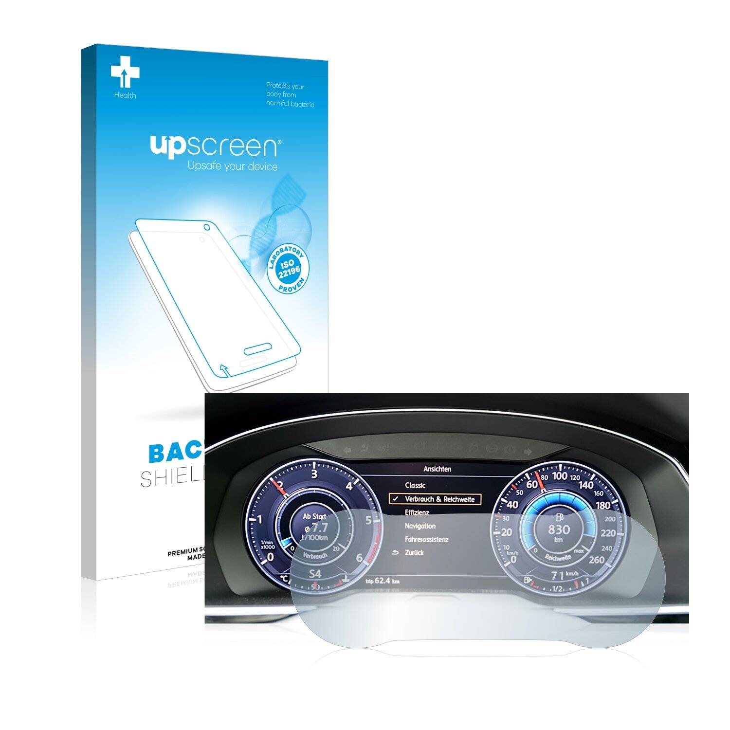 upscreen Bacteria Shield Clear Premium Antibakterielle Displayschutzfolie für Volkswagen