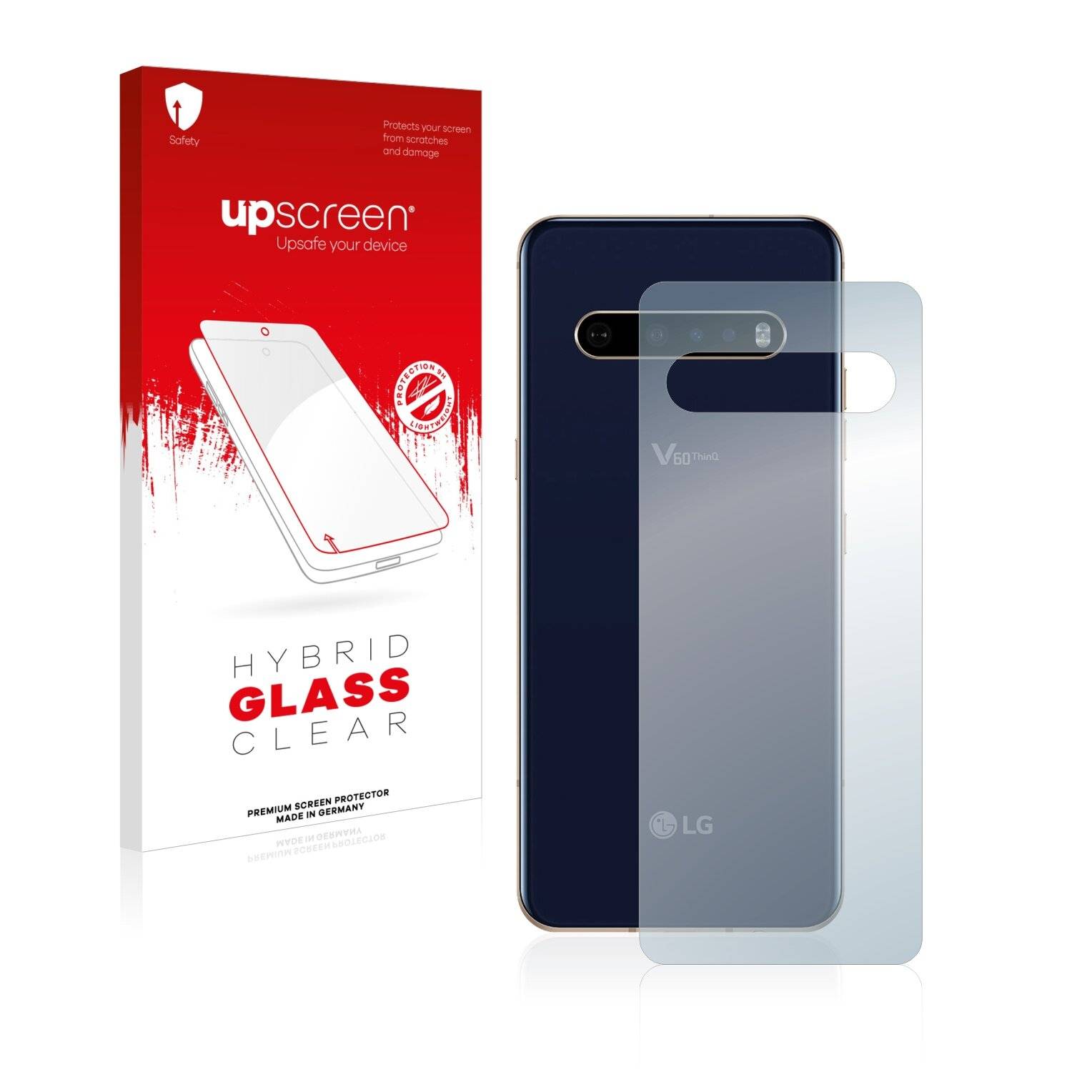 upscreen Hybrid Glass Clear Premium Schutzglas Folie für LG V60 ThinQ