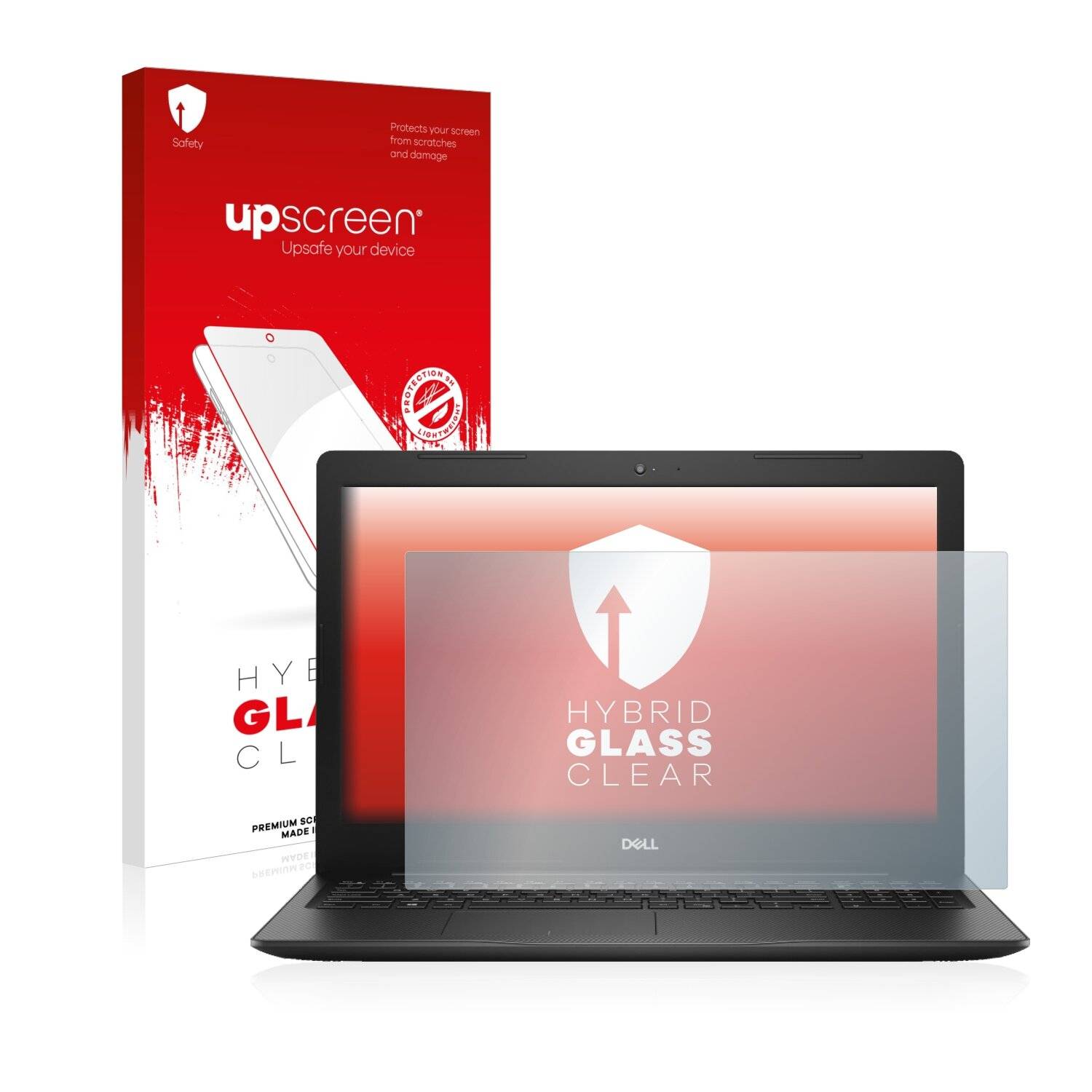 upscreen Hybrid Glass Clear Premium Schutzglas Folie für Dell Inspiron 15