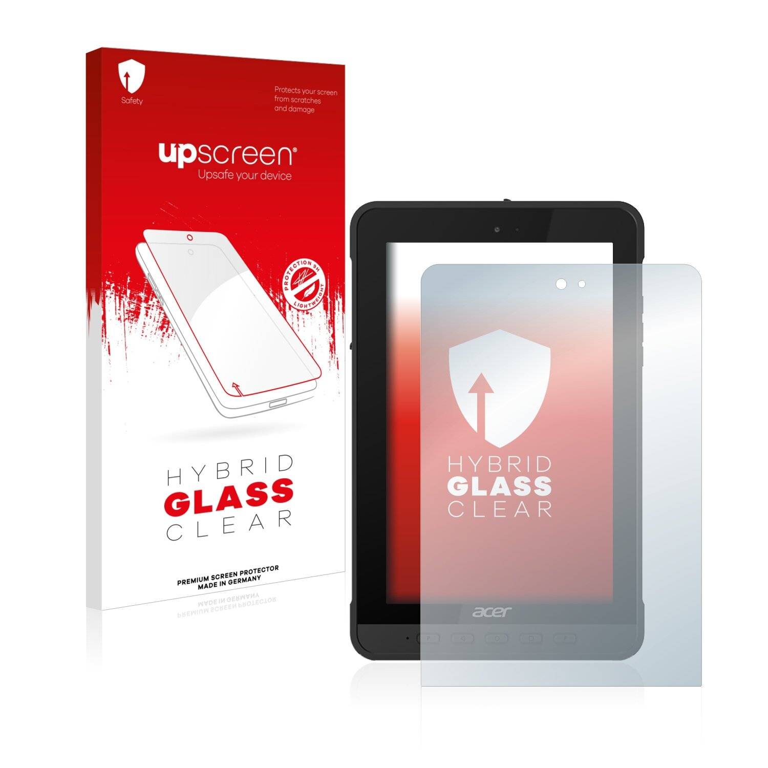 upscreen Hybrid Glass Clear Premium Schutzglas Folie für Acer Enduro T1