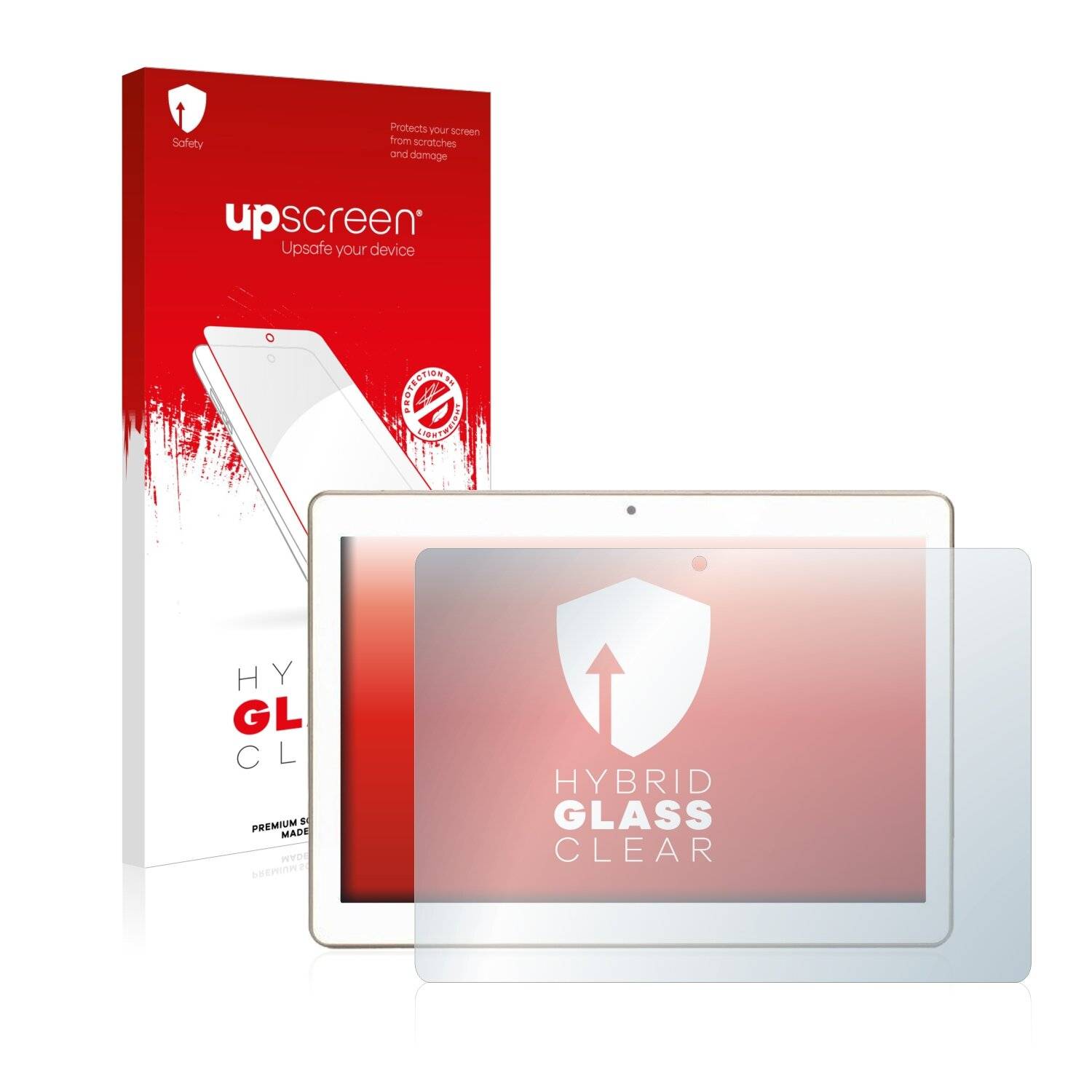 upscreen Hybrid Glass Clear Premium Schutzglas Folie für MediaTab