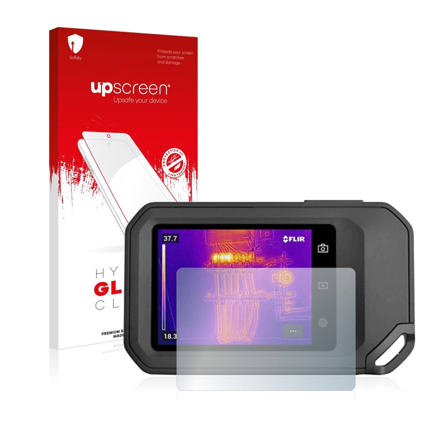 upscreen Hybrid Glass Clear Premium Schutzglas Folie für Flir