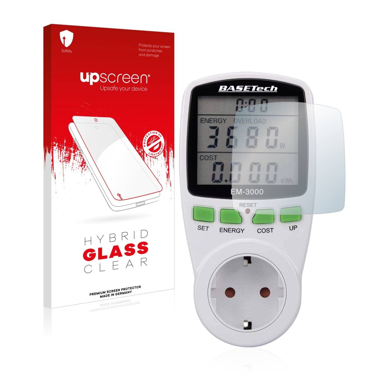 upscreen Hybrid Glass Clear Premium Schutzglas Folie für Basetech