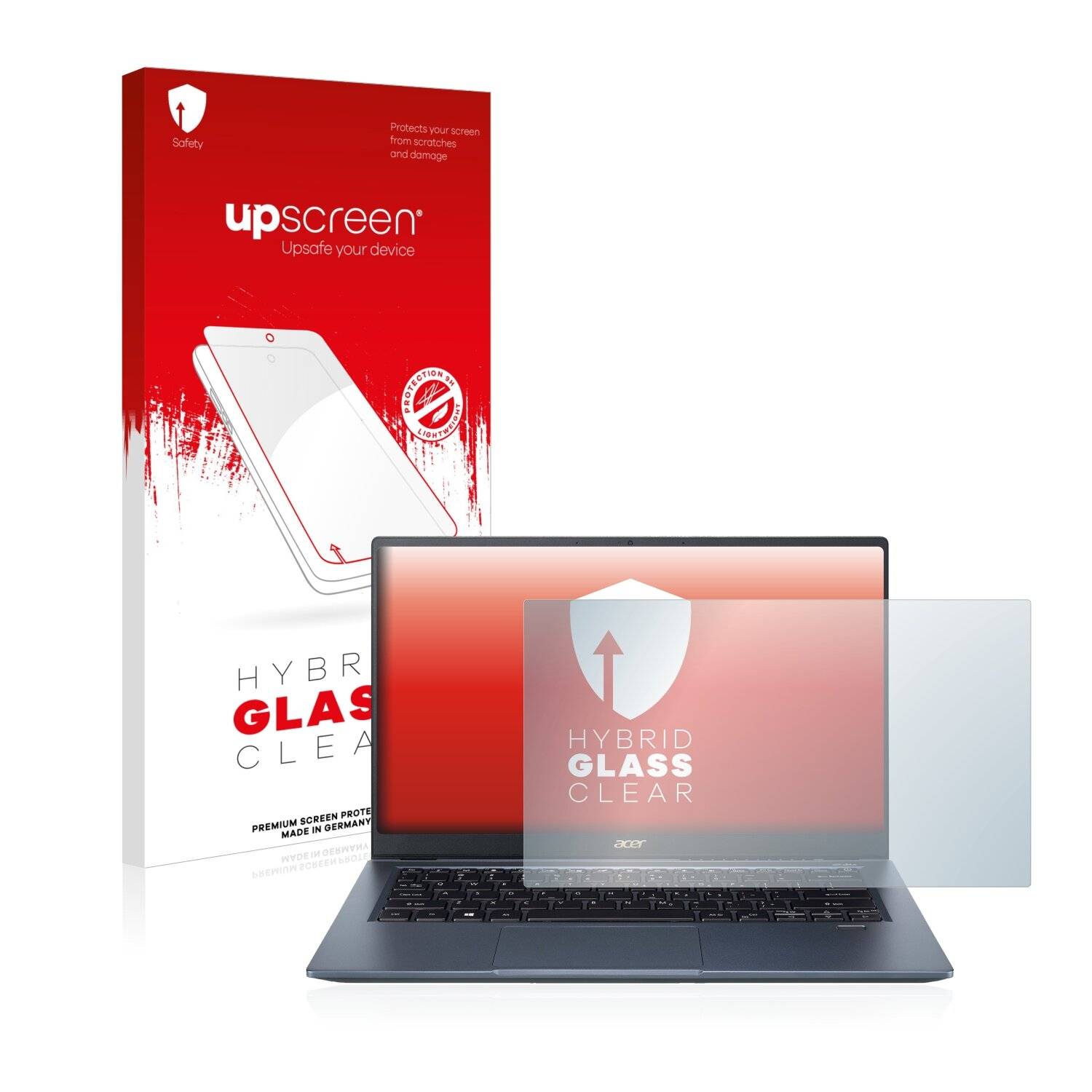 upscreen Hybrid Glass Clear Premium Schutzglas Folie für Acer Swift 3X