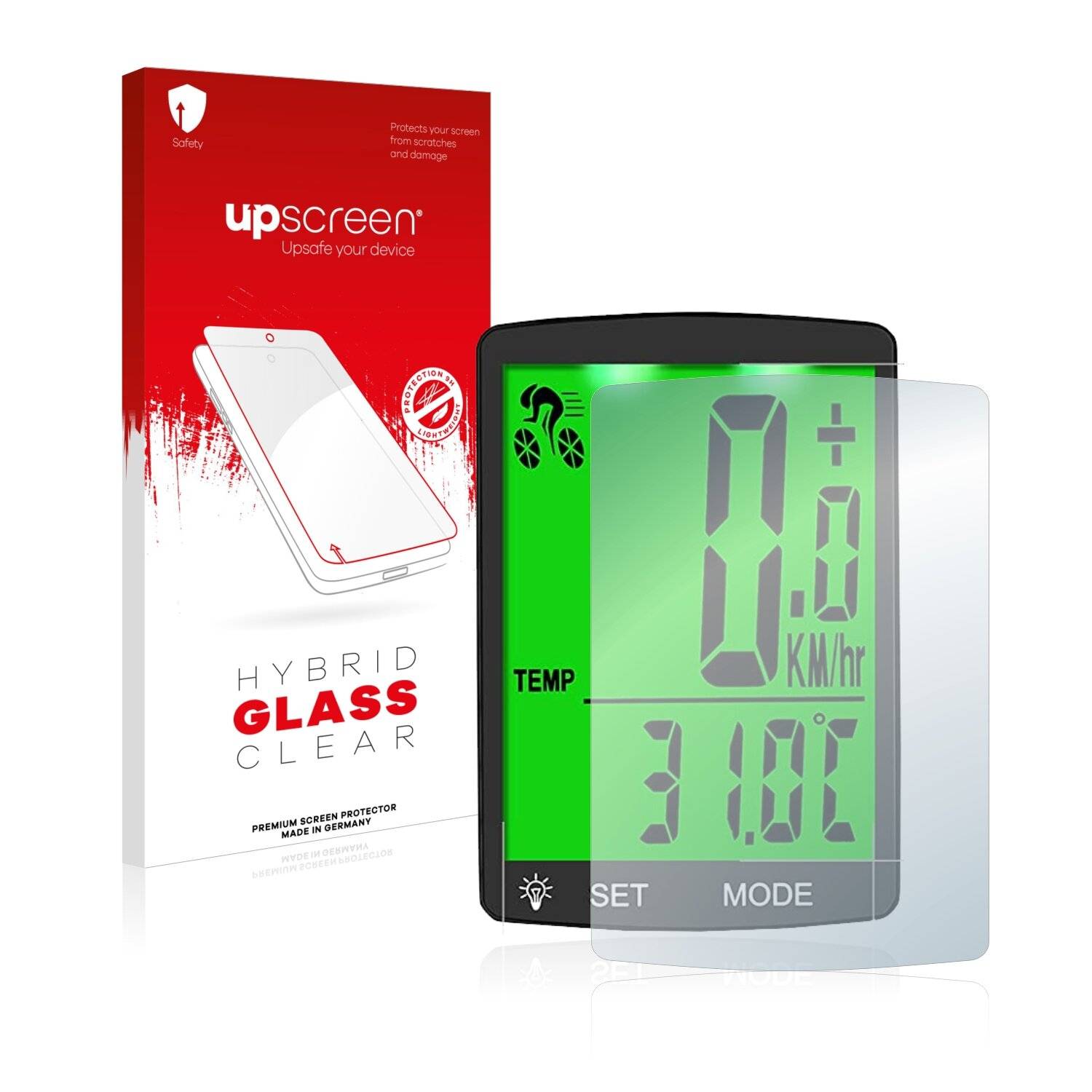 upscreen Hybrid Glass Clear Premium Schutzglas Folie für Montop Bike