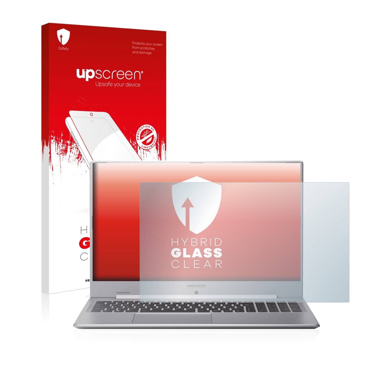 upscreen Hybrid Glass Clear Premium Schutzglas Folie für Medion Akoya
