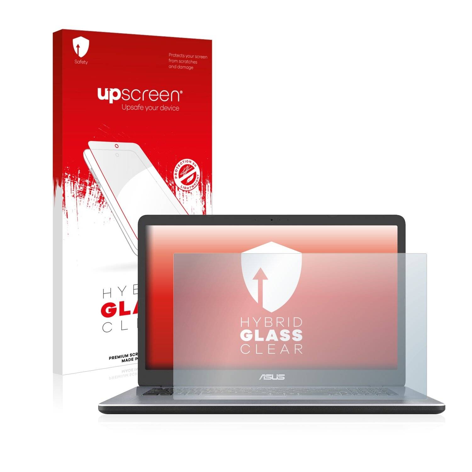 upscreen Hybrid Glass Clear Premium Schutzglas Folie für Asus
