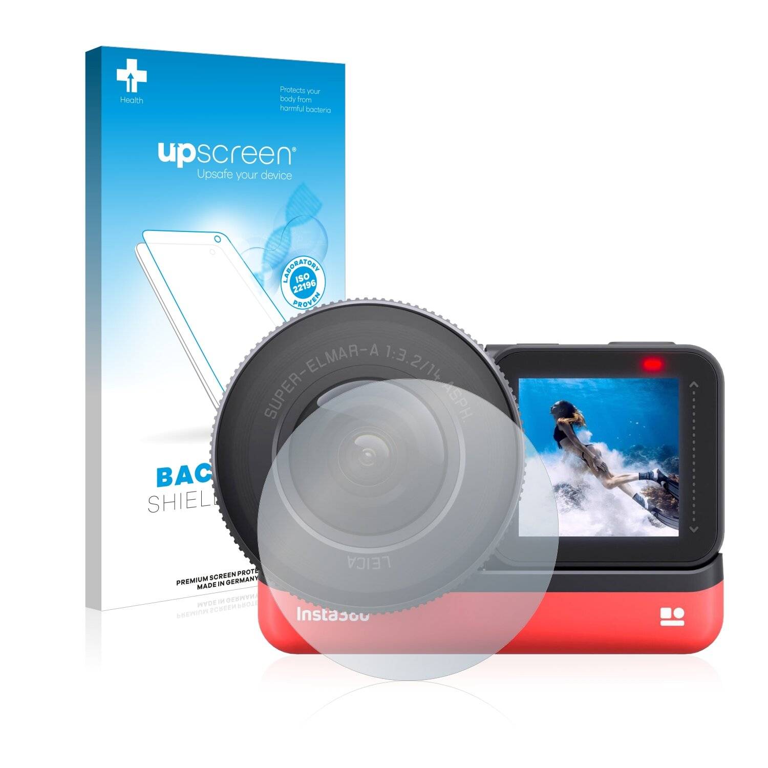 upscreen Bacteria Shield Clear Premium Antibakterielle Displayschutzfolie für Insta360 One R