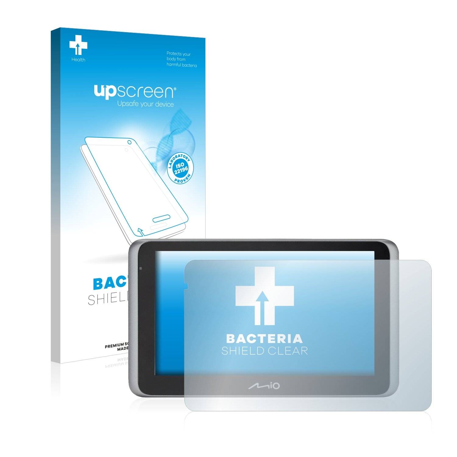 upscreen Bacteria Shield Clear Premium Antibakterielle Displayschutzfolie für Mitac Mio