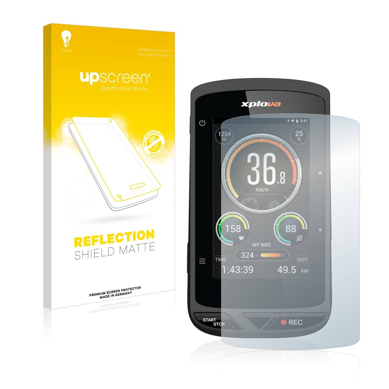 upscreen Reflection Shield Matte Premium Displayschutzfolie für Xplova