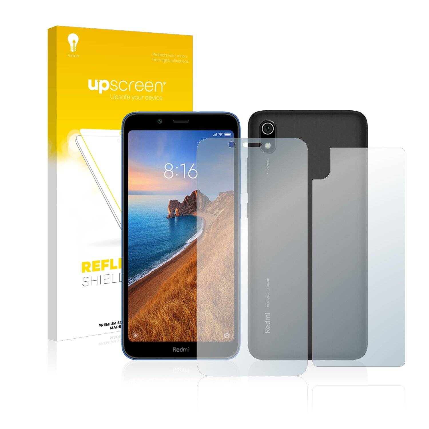 upscreen Reflection Shield Matte Premium Displayschutzfolie für Xiaomi Redmi 7A (Vorder +
