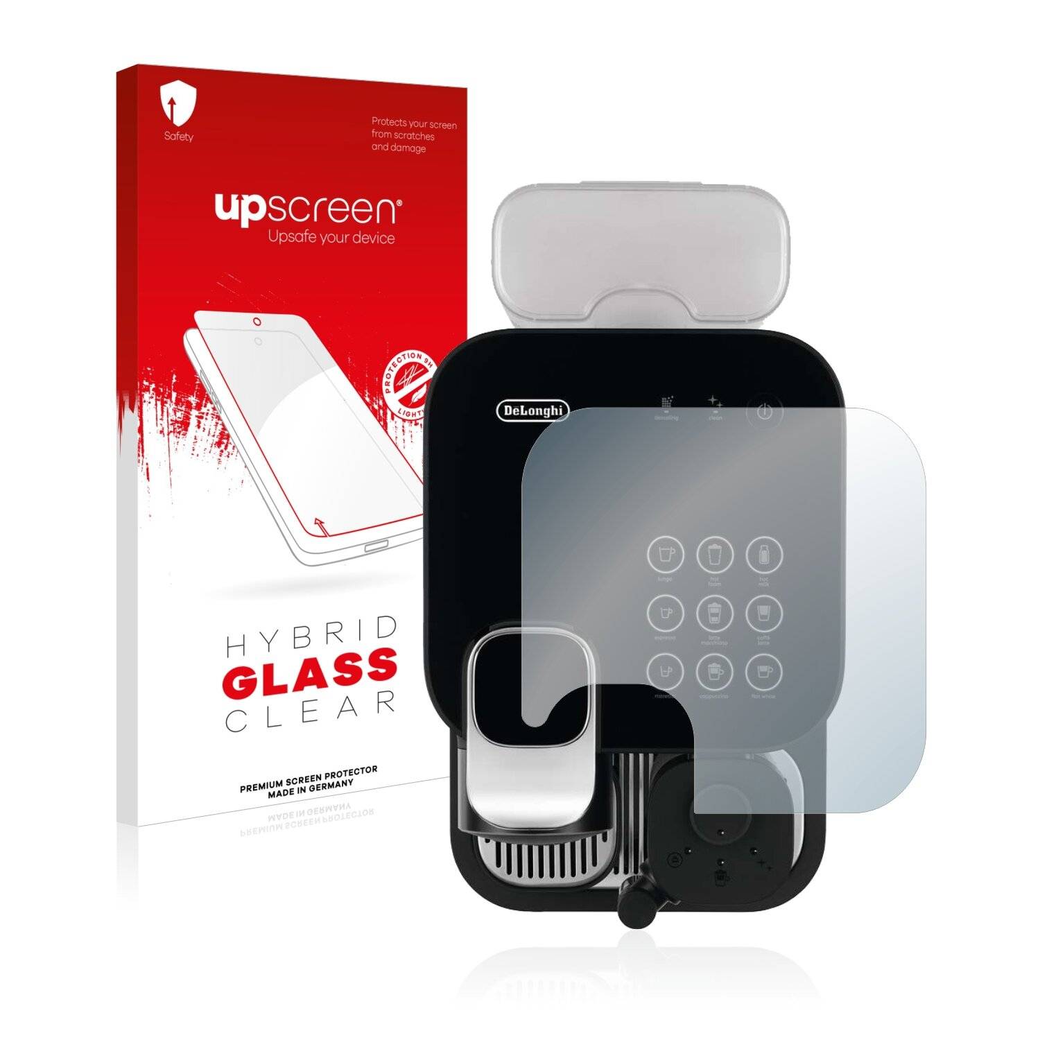 upscreen Hybrid Glass Clear Premium Schutzglas Folie für DeLonghi Gran Lattissima