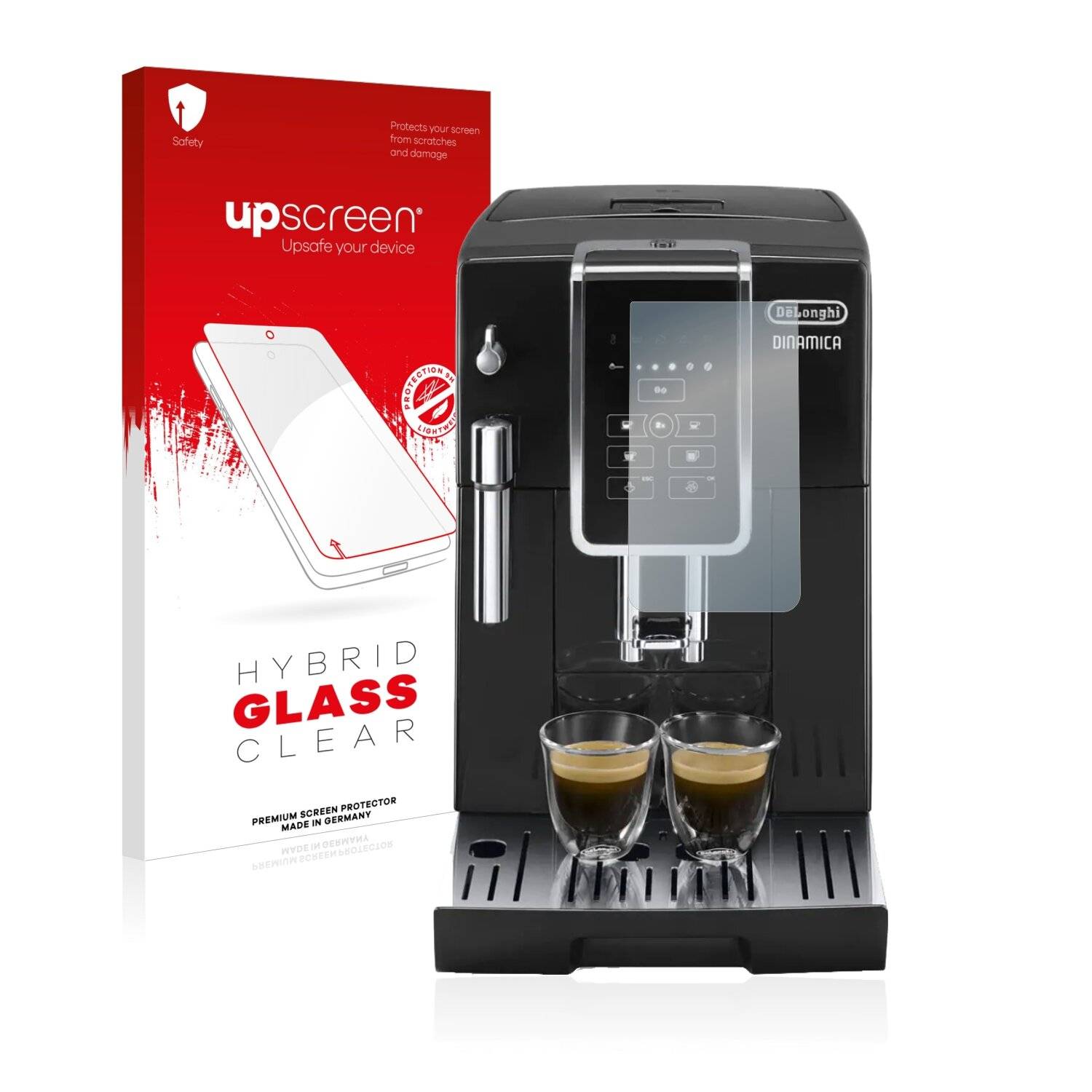 upscreen Hybrid Glass Clear Premium Schutzglas Folie für DeLonghi Dinamica