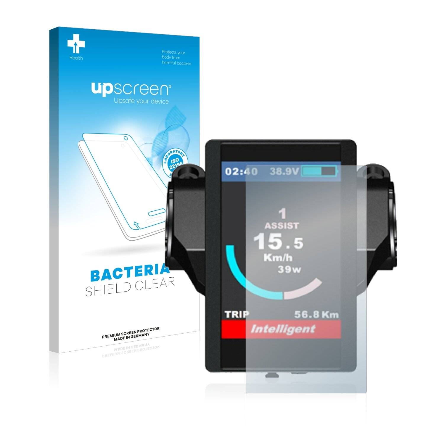 upscreen Bacteria Shield Clear Premium Antibakterielle Displayschutzfolie für Bafang