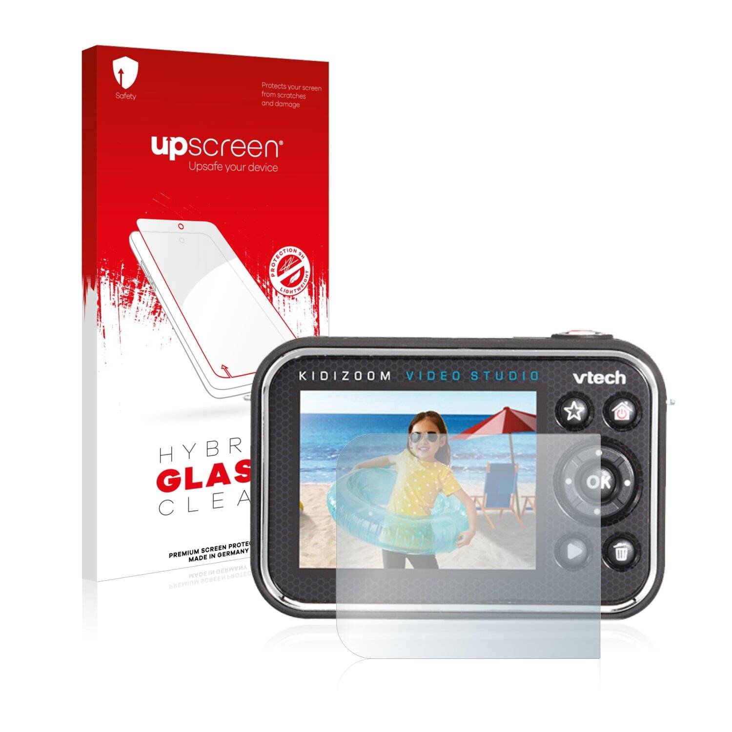 upscreen Hybrid Glass Clear Premium Schutzglas Folie für Vtech Kidizoom Video Studio
