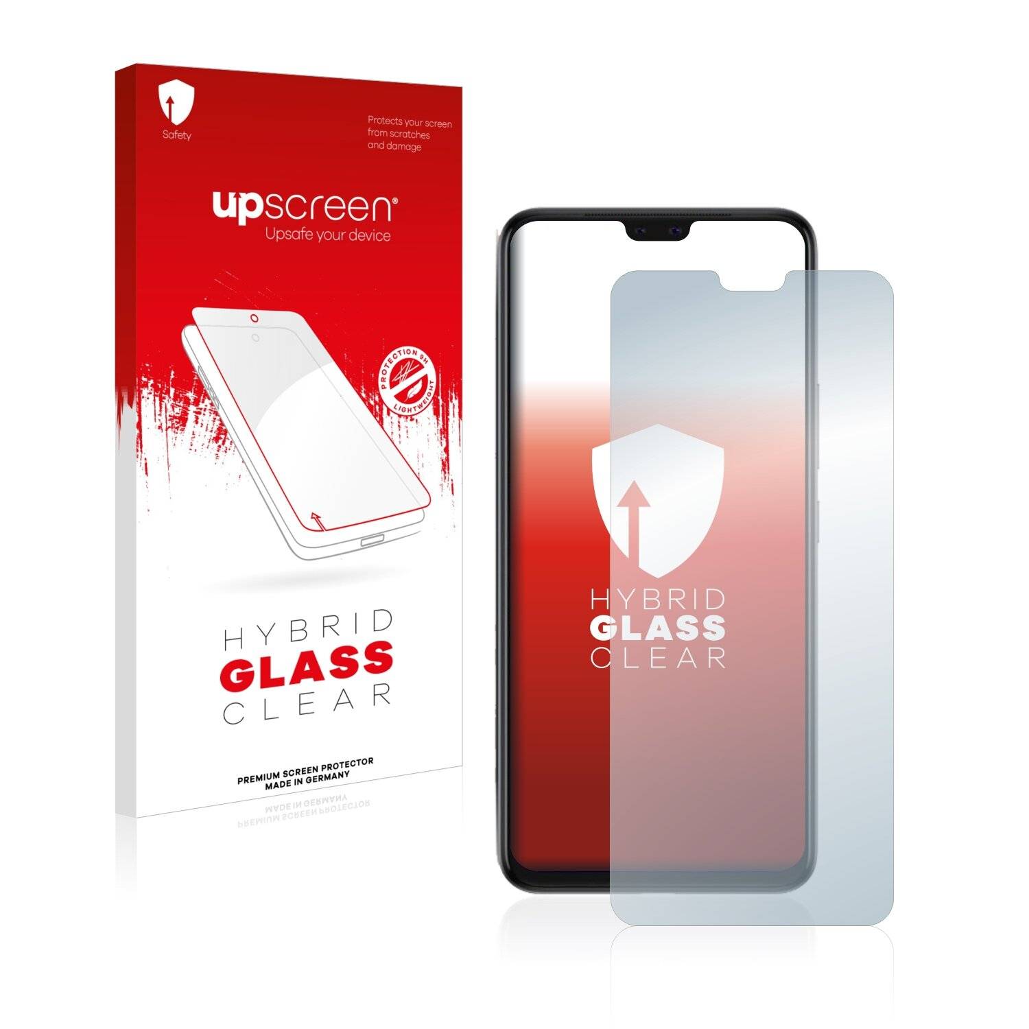 upscreen Hybrid Glass Clear Premium Schutzglas Folie für Vivo V20