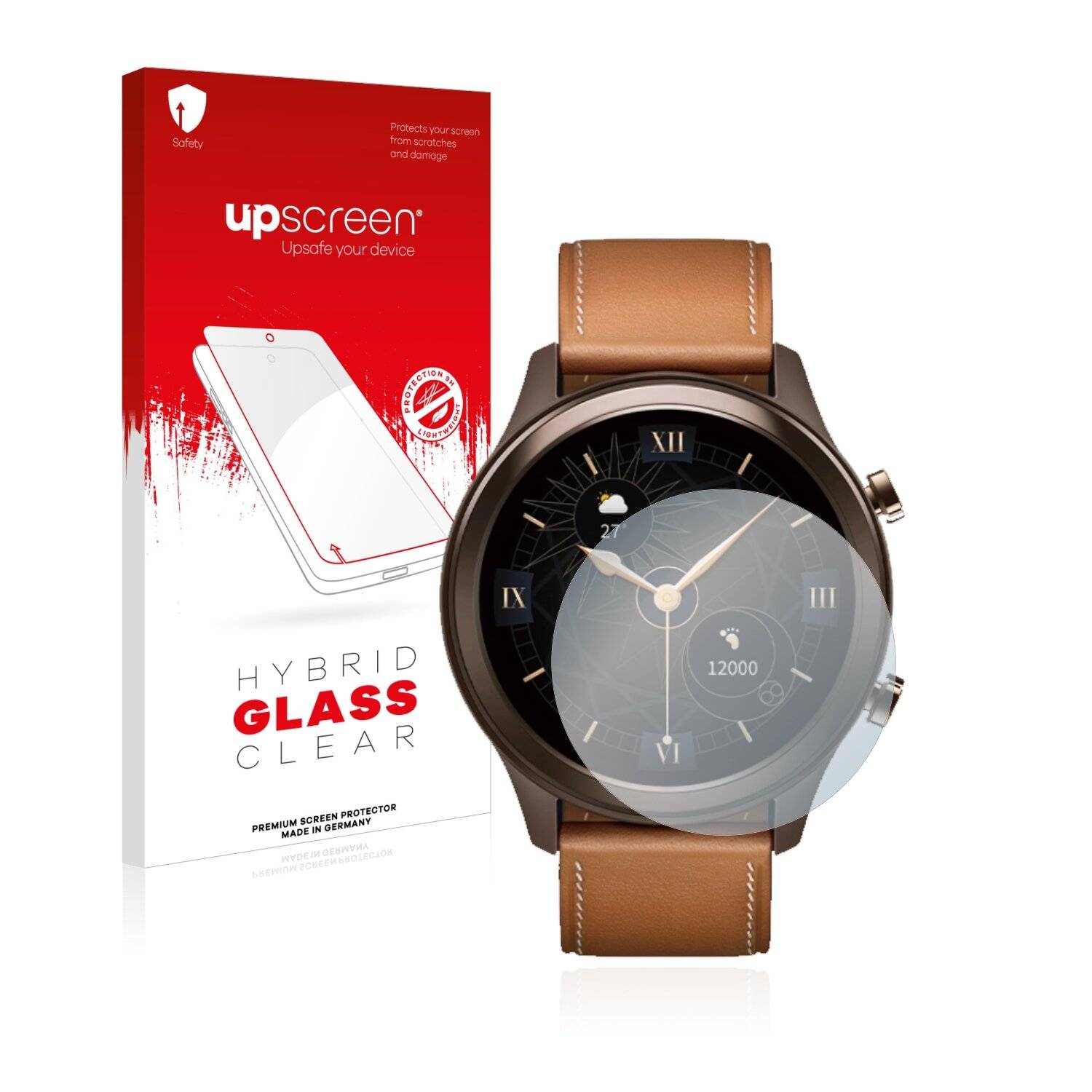 upscreen Hybrid Glass Clear Premium Schutzglas Folie für Vivo Watch (42
