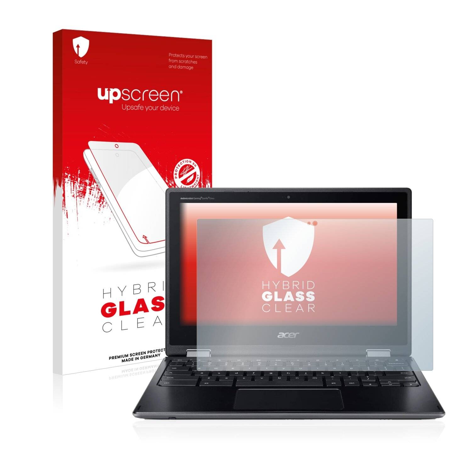 upscreen Hybrid Glass Clear Premium Schutzglas Folie für Acer Chromebook Spin 511