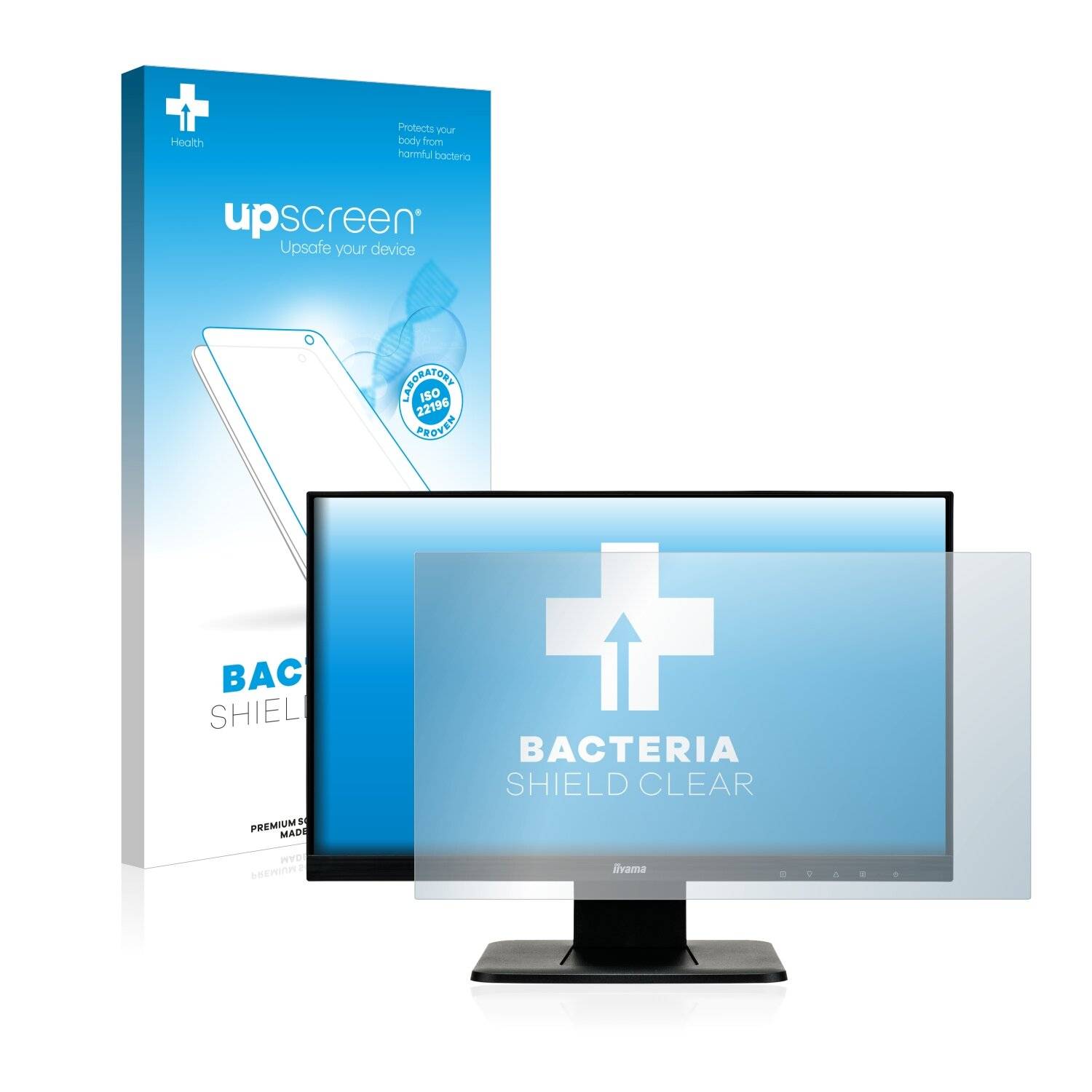 upscreen Bacteria Shield Clear Premium Antibakterielle Displayschutzfolie für Iiyama ProLite