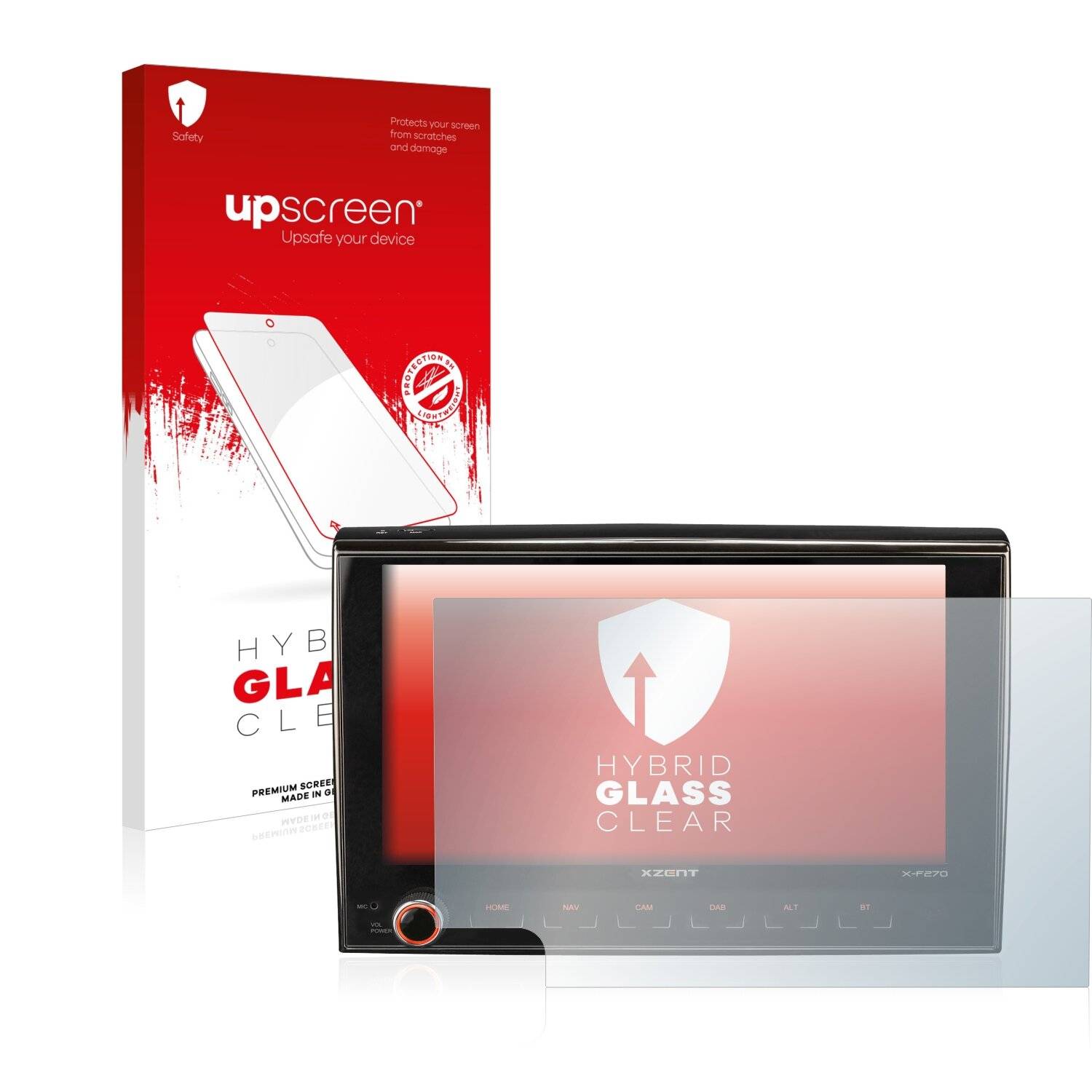 upscreen Hybrid Glass Clear Premium Schutzglas Folie für Fiat Ducato III 2014 X-F270