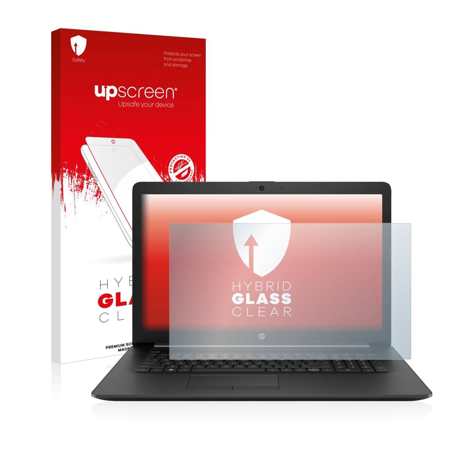 upscreen Hybrid Glass Clear Premium Schutzglas Folie für HP Notebook