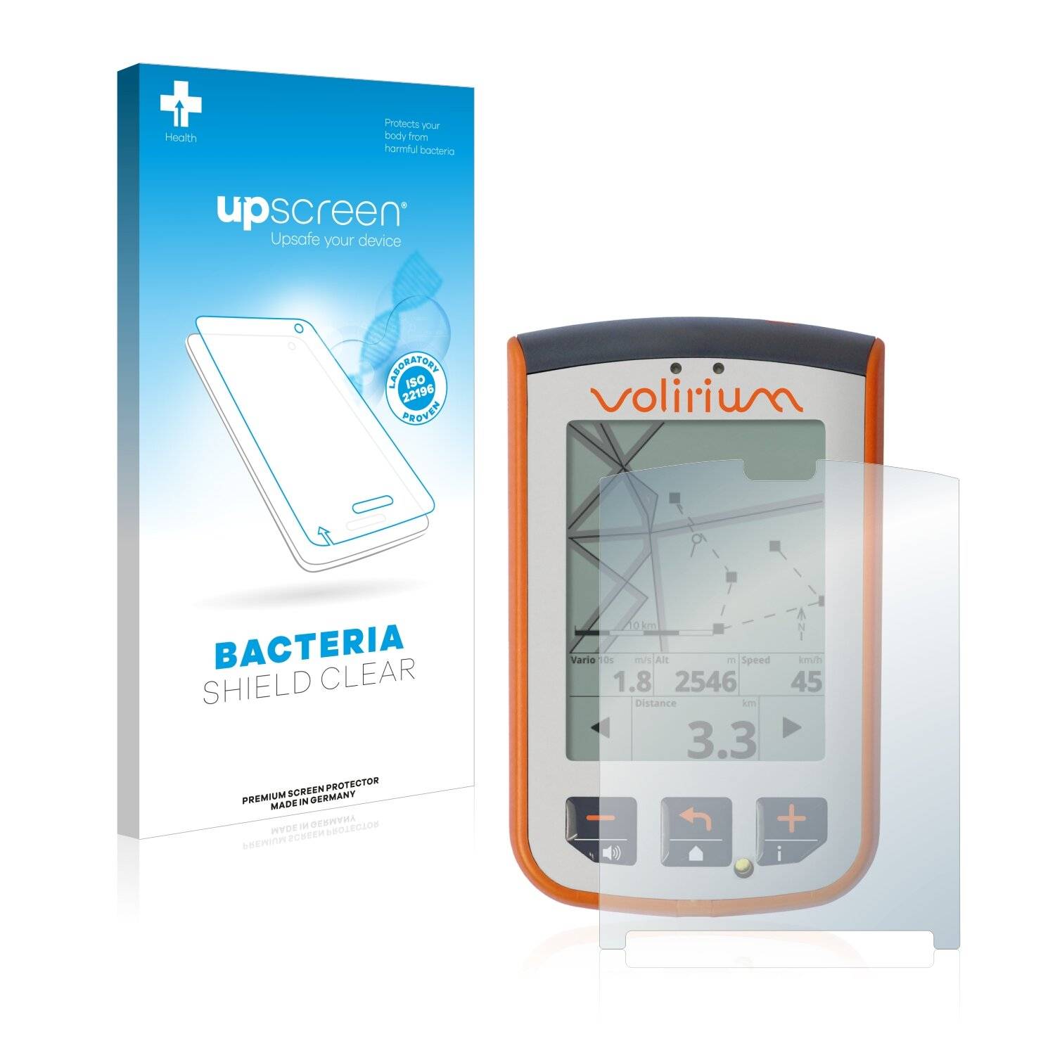 upscreen Bacteria Shield Clear Premium Antibakterielle Displayschutzfolie für Volirium P1