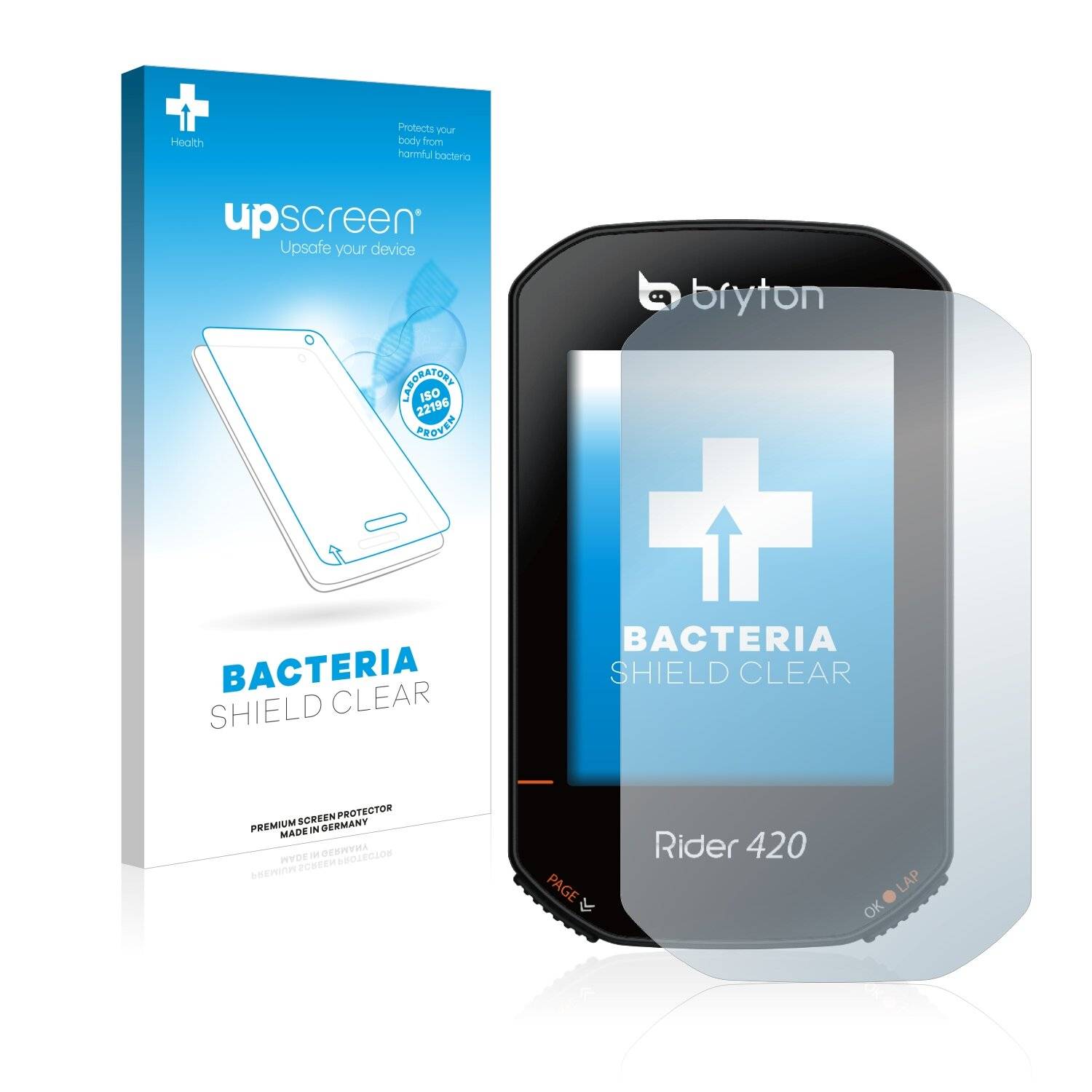 upscreen Bacteria Shield Clear Premium Antibakterielle Displayschutzfolie für Bryton Rider