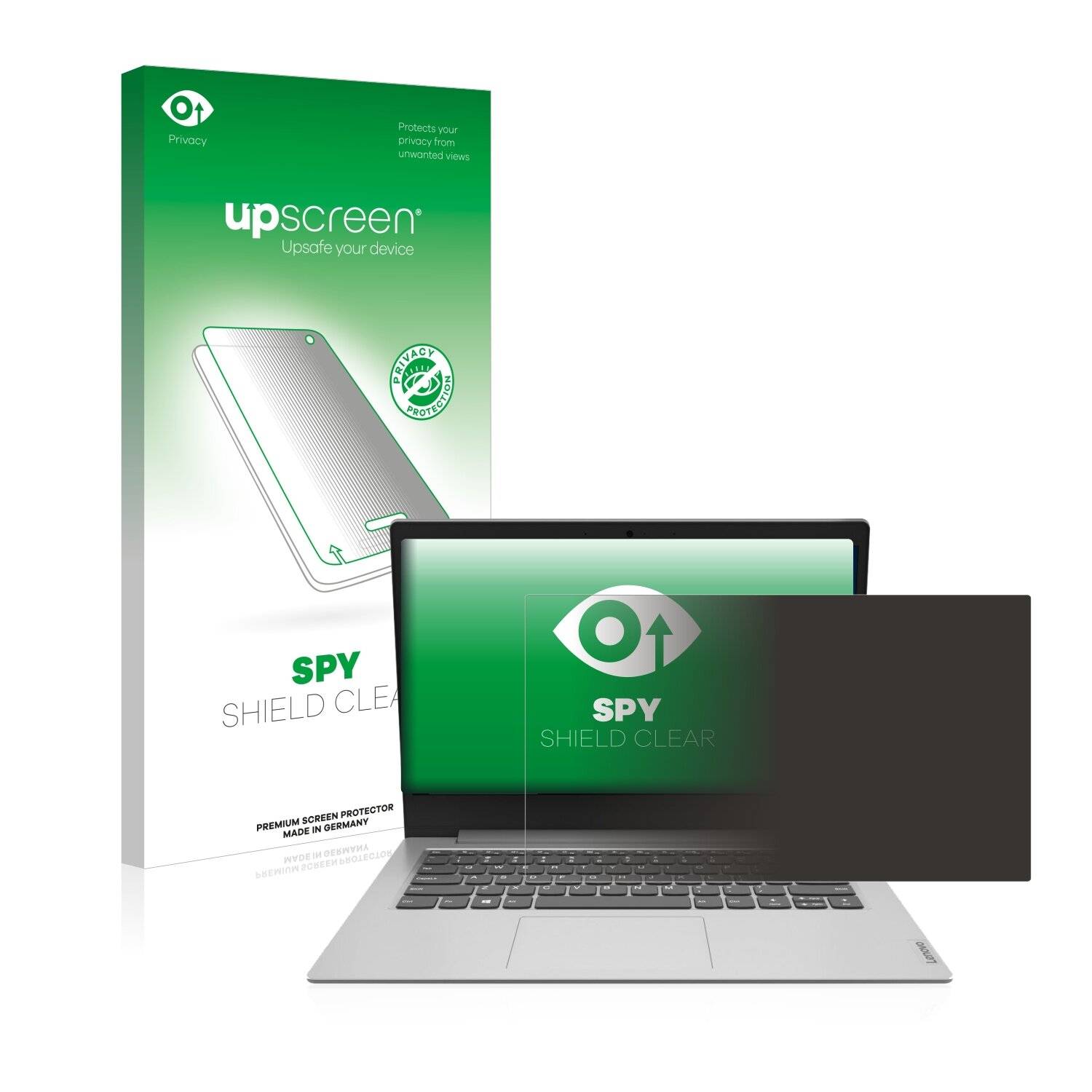 upscreen Spy Shield Clear Premium Blickschutzfolie für Lenovo IdeaPad Slim 1