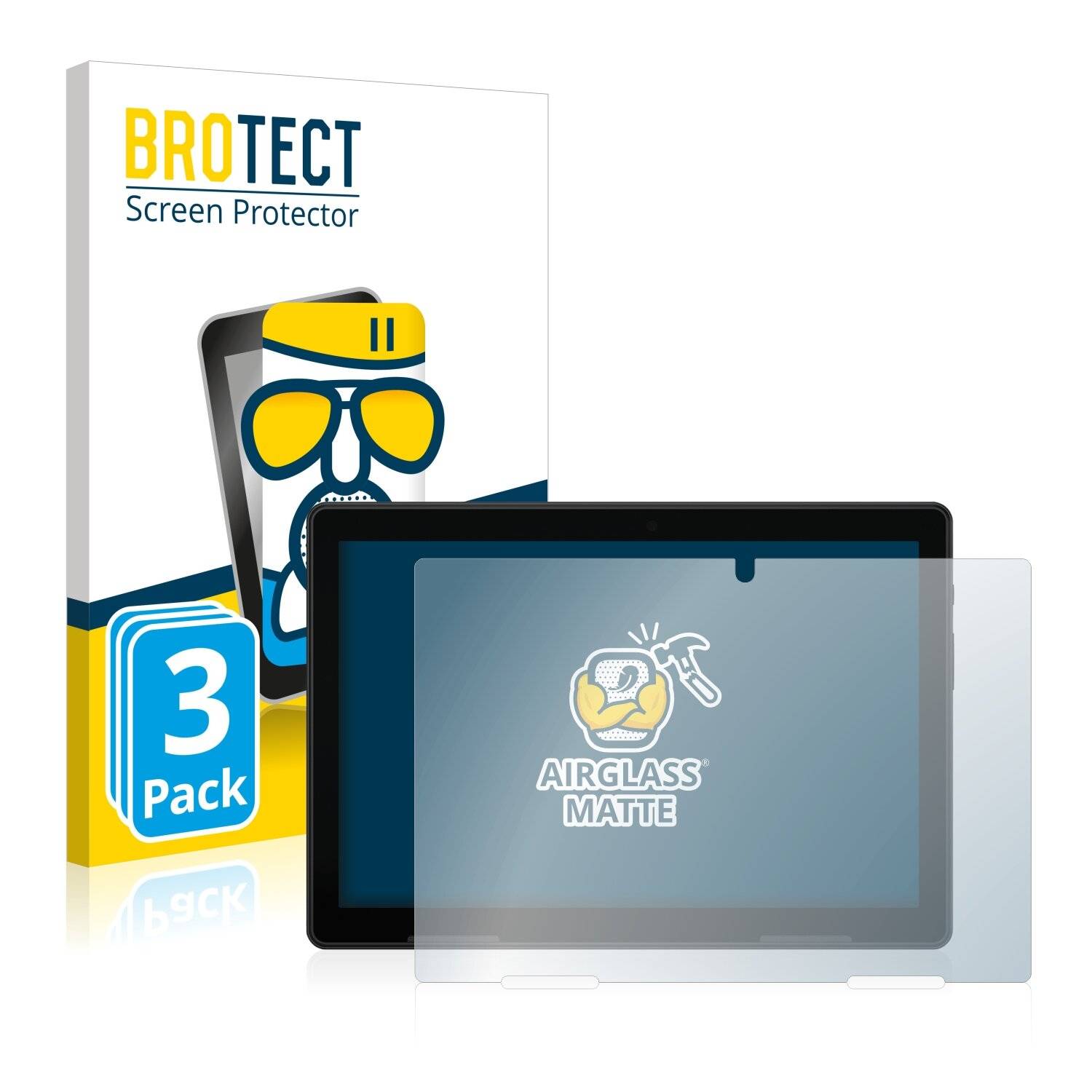 3x BROTECT AirGlass Matte Schutzglas Folie für Medion Lifetab
