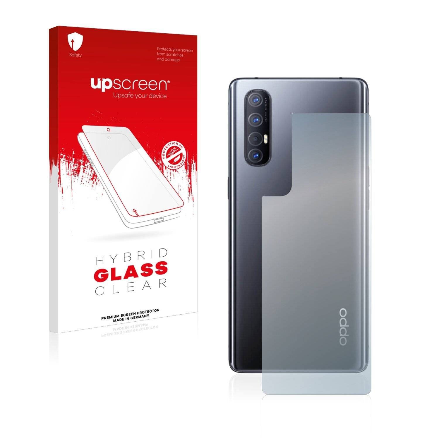 upscreen Hybrid Glass Clear Premium Schutzglas Folie für Oppo Find X2 Neo