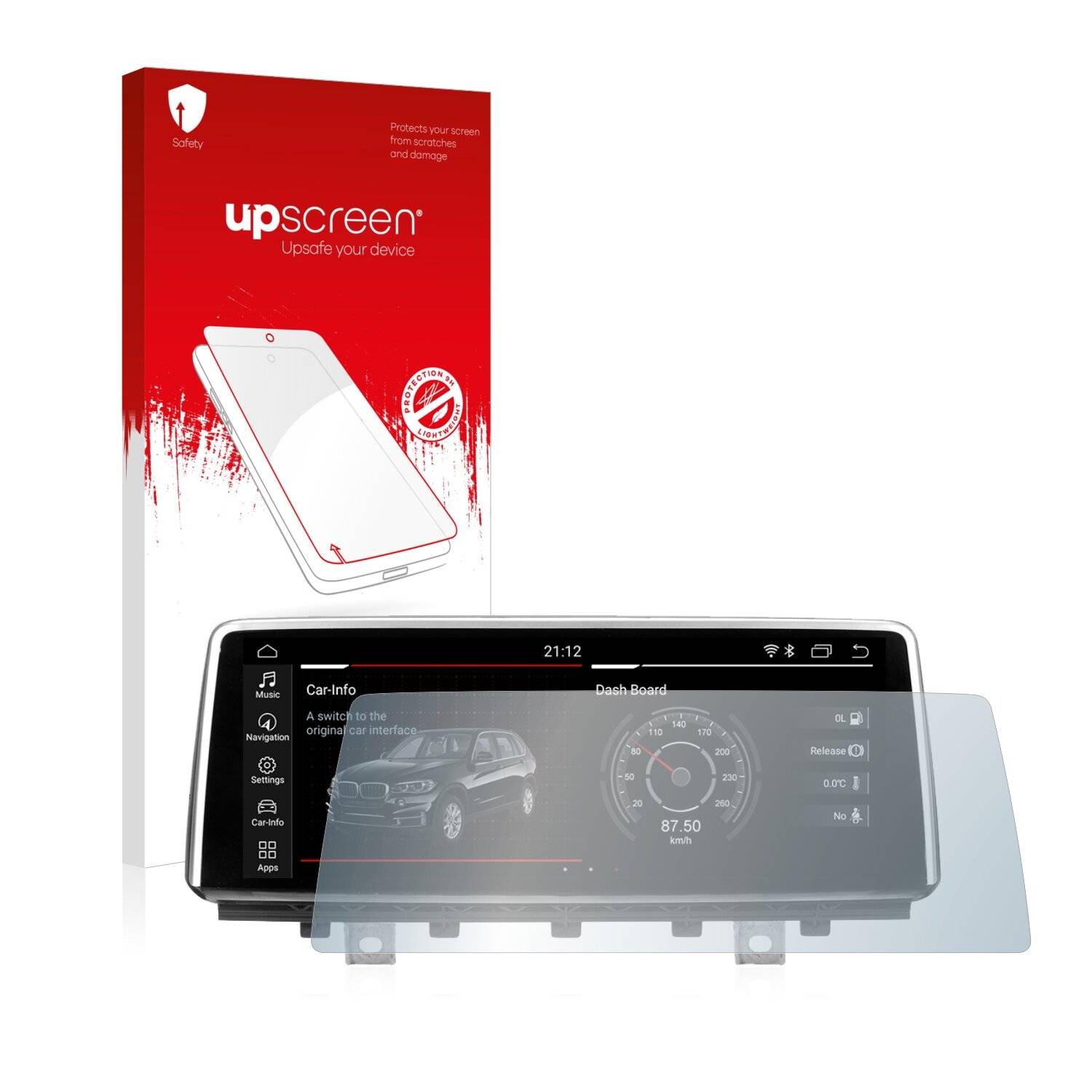 upscreen Hybrid Glass Clear Premium Schutzglas Folie für BMW X5 F15 2013-2018 Infotainment