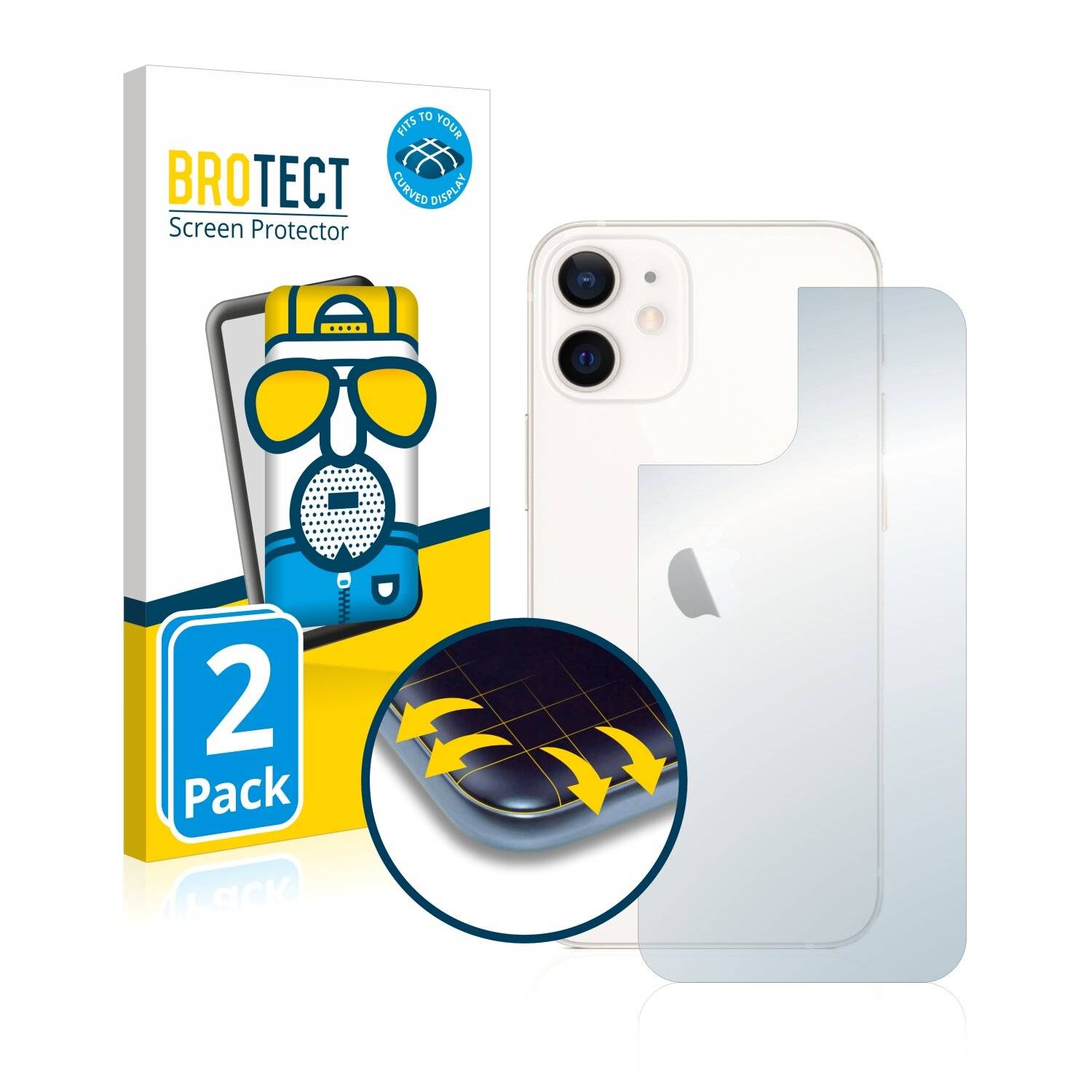 2x BROTECT Flex Matte Full-Cover Displayschutzfolie für Apple iPhone 12 mini