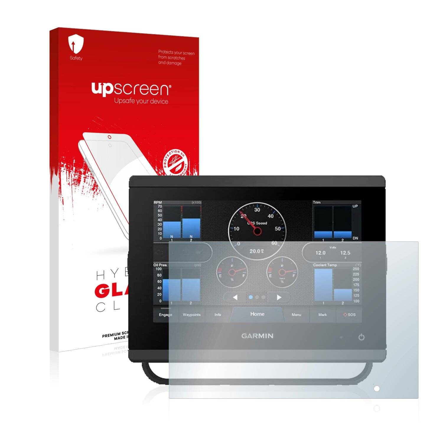 upscreen Hybrid Glass Clear Premium Schutzglas Folie für Garmin GPSMAP